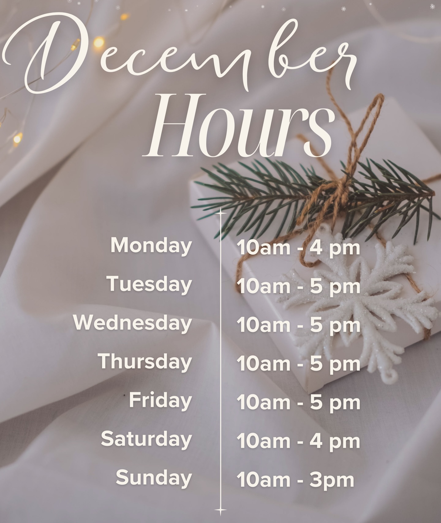 Out - 🌟 NEW DECEMBER HOURS 🌟 We have new store hours for the month of ...