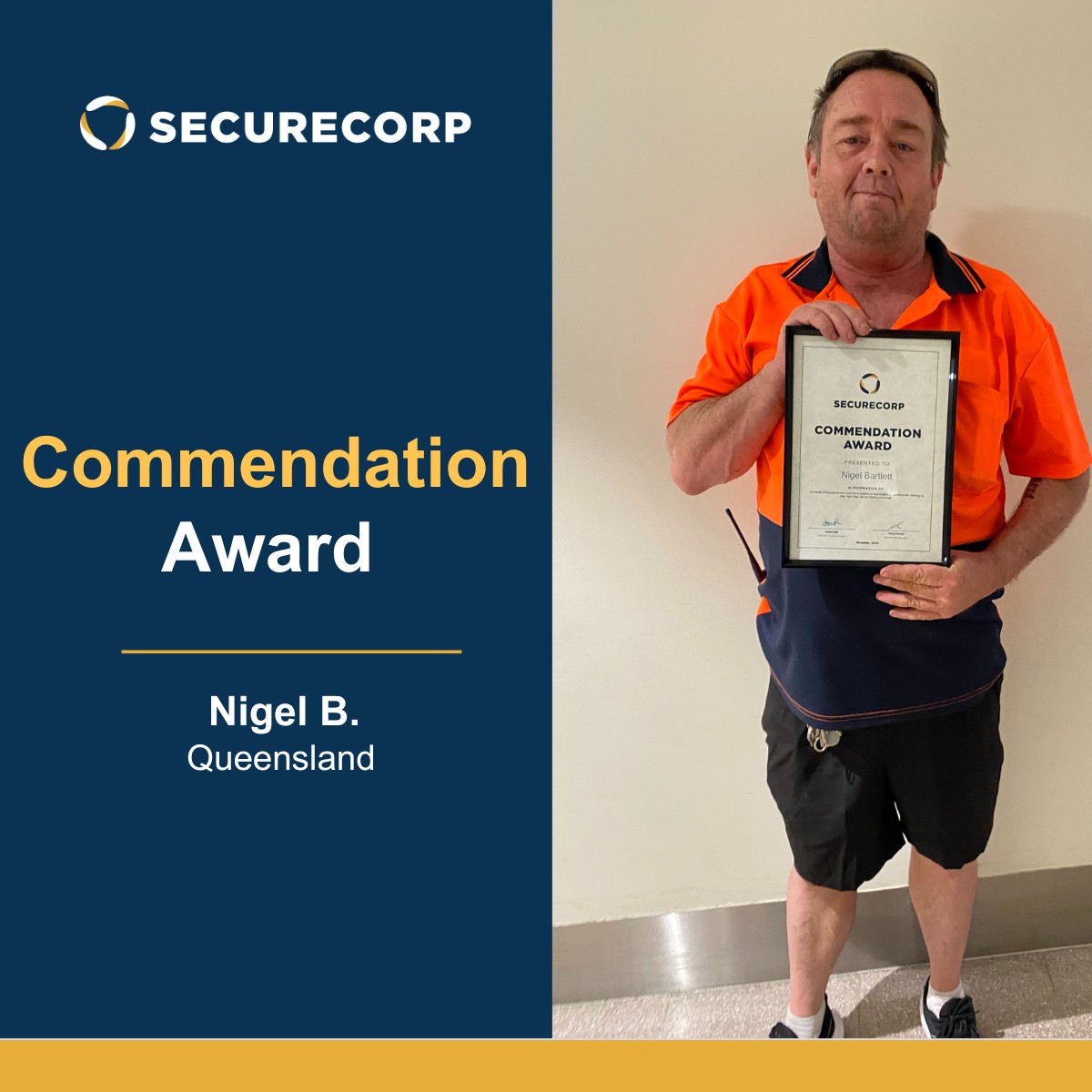 Securecorp - Commendation Award - Nigel B. Securecorp is... | Facebook