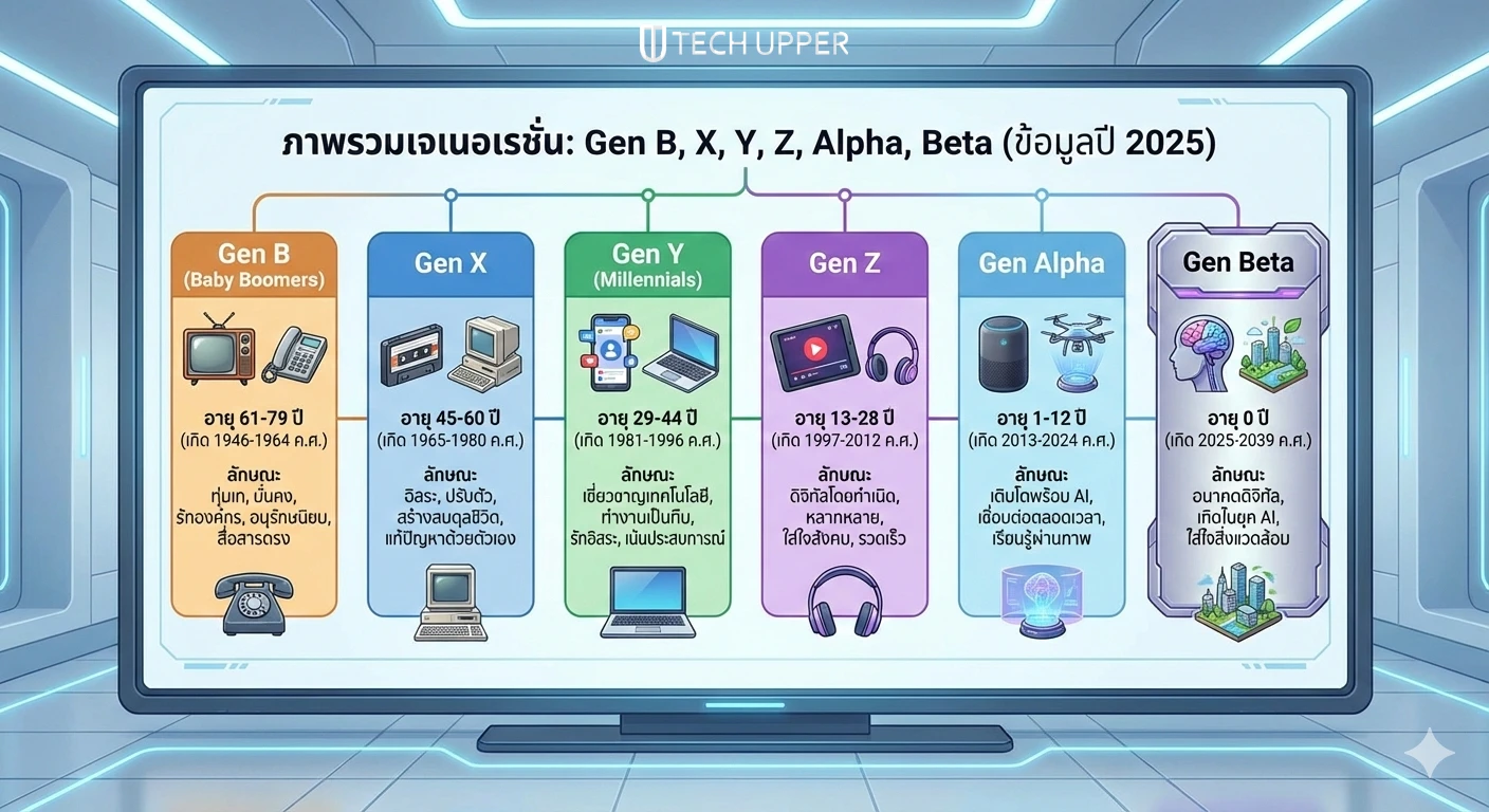 TechUpper - เช็กกันครับ! มาดูกันว่าคุณอยู่ใน Gen... | Facebook