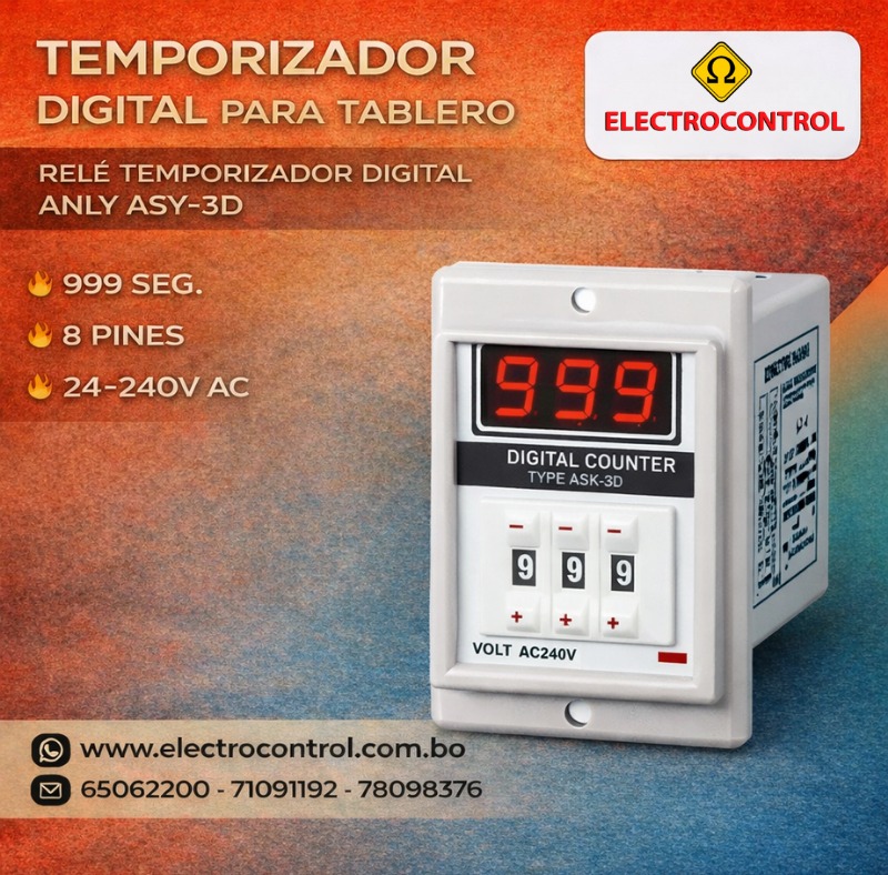 Electrocontrol - ⏱️ RELÉ TEMPORIZADOR DIGITAL ANLY ASY-3D Controla con ...