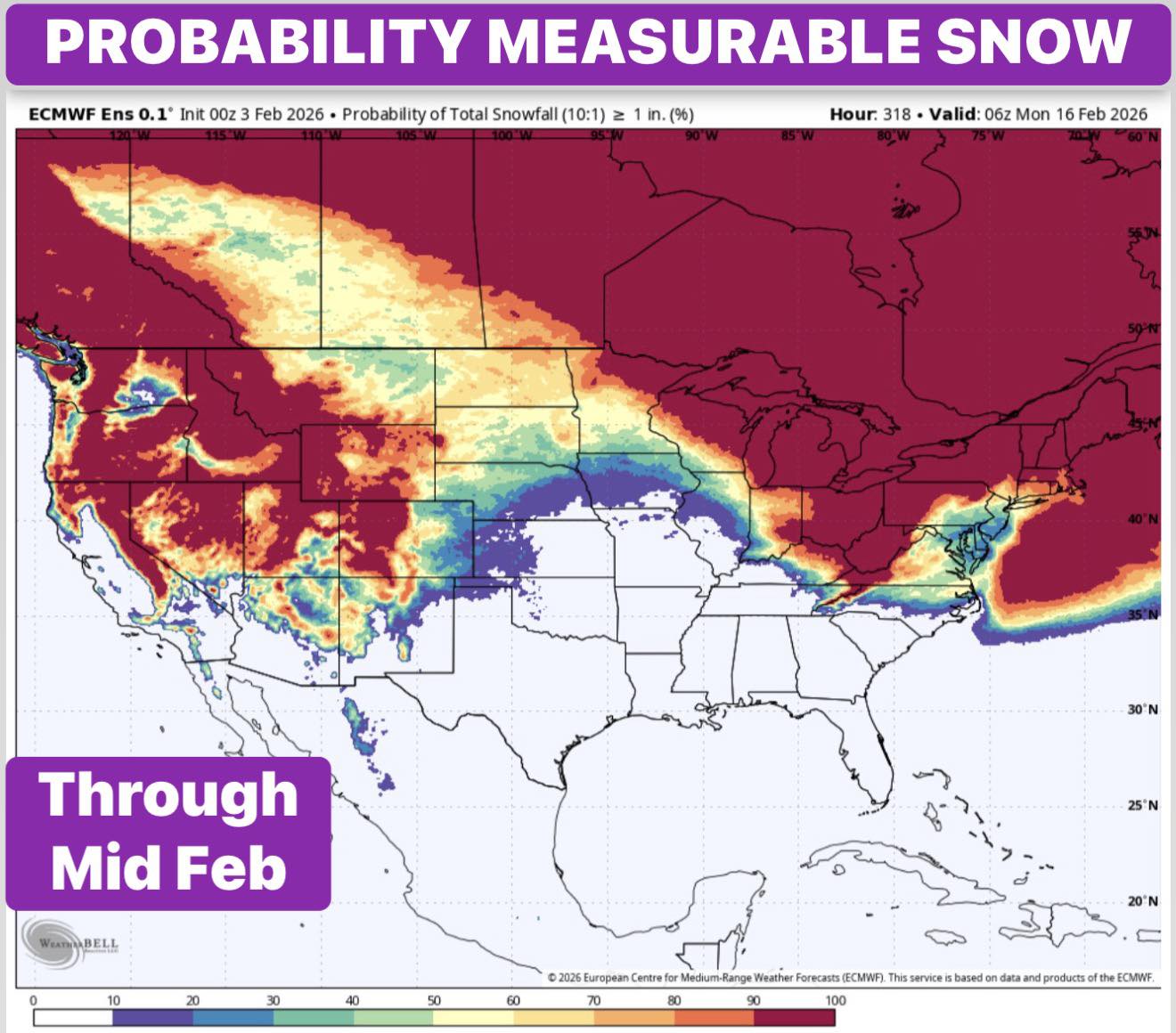 Probability Of Measurable Snow... - POW Ponder on Weather | Facebook