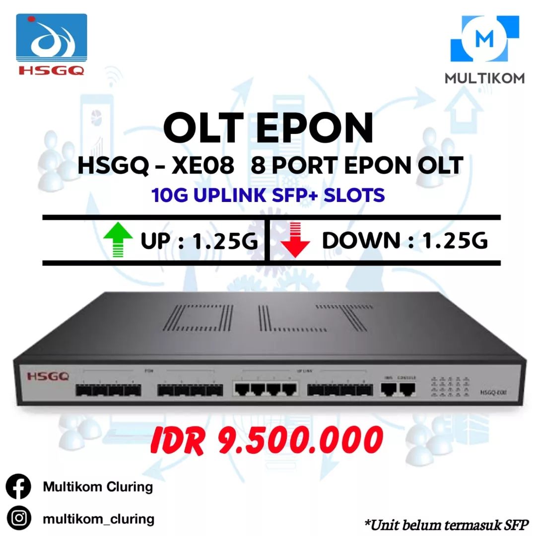 Multikom - ‼️Ready Stock‼️ OLT EPON 8 PORT Model : HSGQ -... | Facebook
