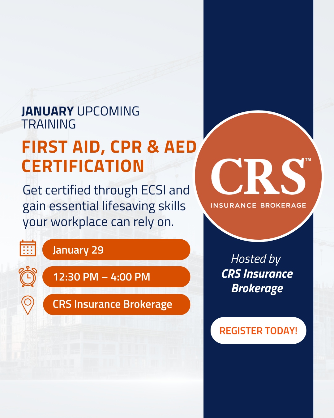 First Aid / CPR / AED Training... - CRS Insurance Brokerage | Facebook