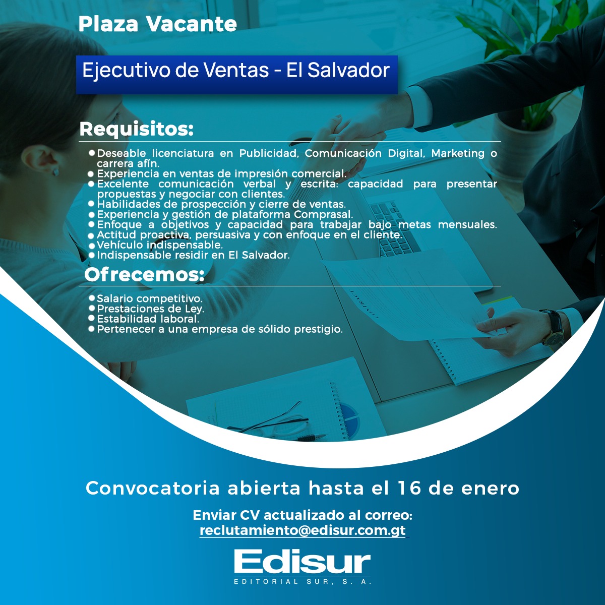 Edisur - ¡Únete a nuestro equipo en EDISUR El Salvador! 🇳🇮... | Facebook