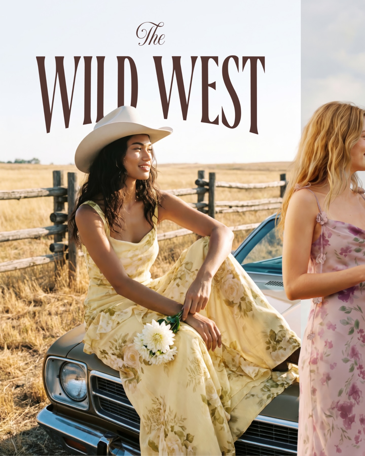 Introducing brand new Birdy Grey-exclusive prints and lots (and lots!) of ruffles. Cowboy hat highly recommended. 🤠 . . . . . #westernwedding #westernbride #weddinginspo #bridesmaiddresses #floralbridesmaids