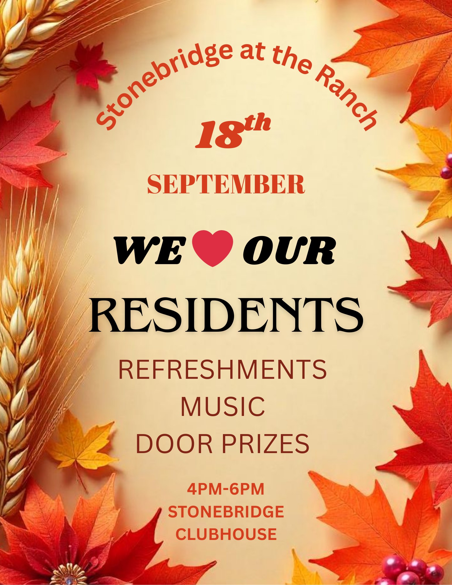 Stonebridge - 🍂 ️ WE ♥ OUR RESIDENTS ️🍂 We’re celebrating YOU with an ...