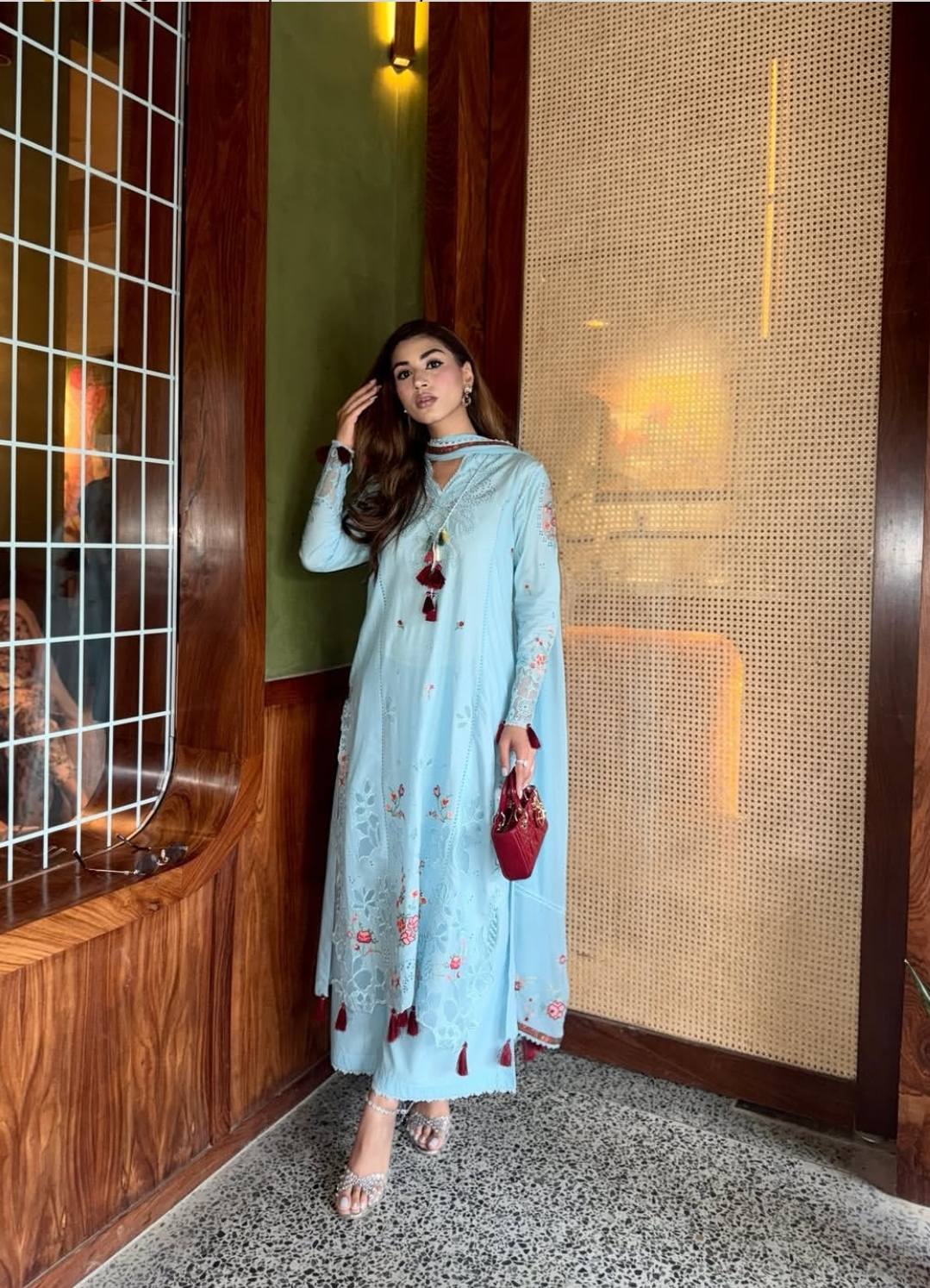 images of light blue dresses Pearl Midi Dress Indulge in effortless elegance Denim Structured Pockets Dress Collection:Beachcomber Basics - Indigo stretch3