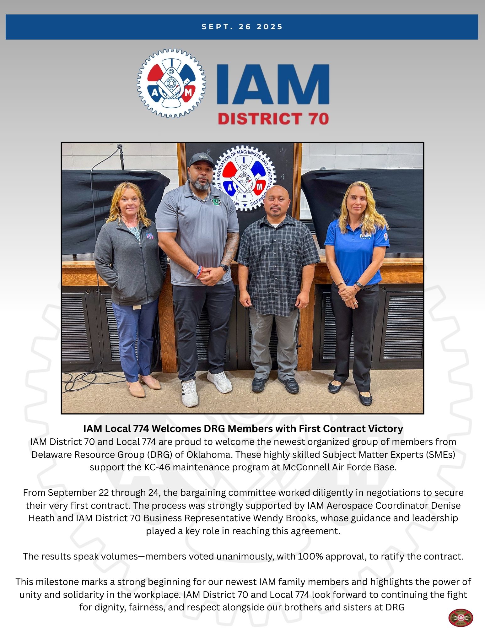 IAM - 🚨 ️ BIG NEWS! ️🚨 IAM Local 774 and District 70 are proud to ...