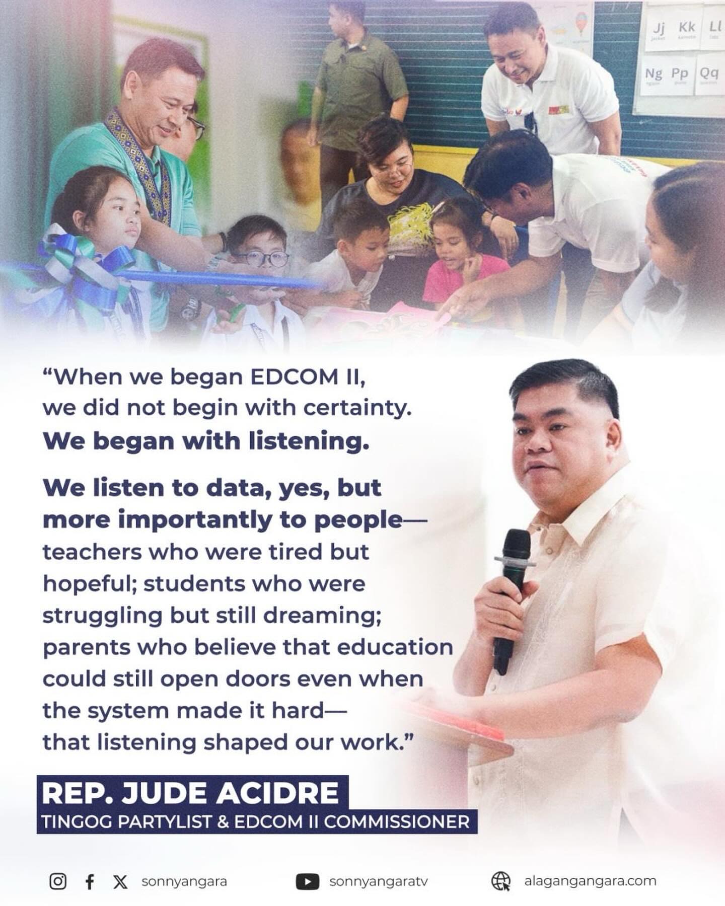Sonny Angara - Nagsimula ang EDCOM 2 sa pakikinig at doon... | Facebook