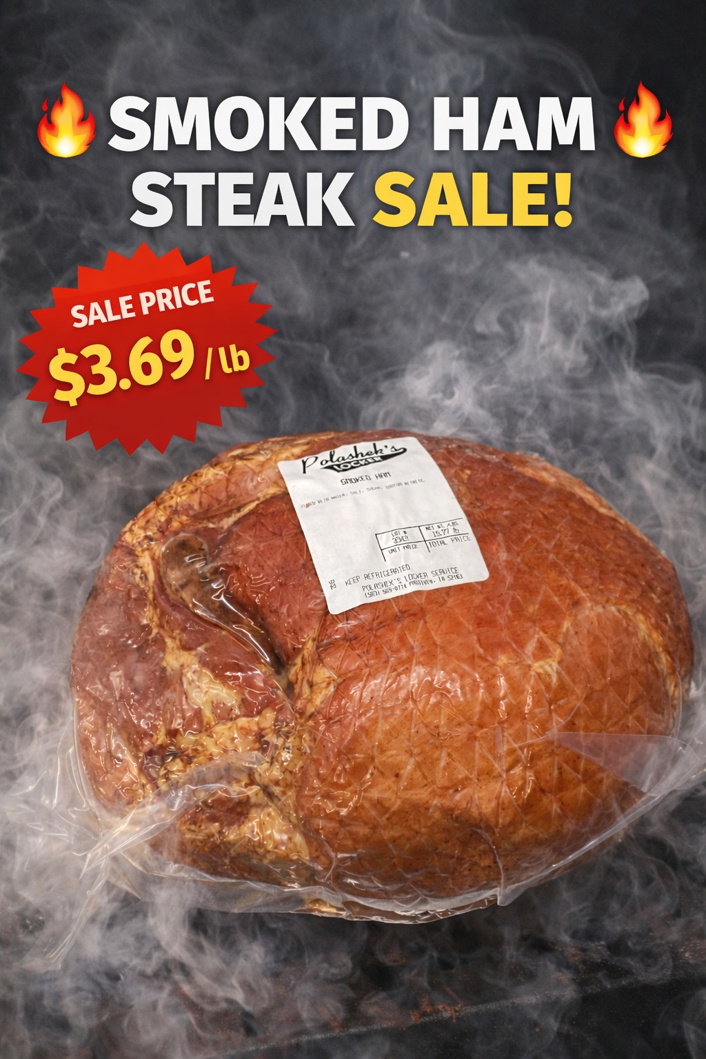 Polashek's - 🥩🔥 SMOKED HAM STEAK SALE! 🔥🥩 Thick-cut, fully smoked, and ...