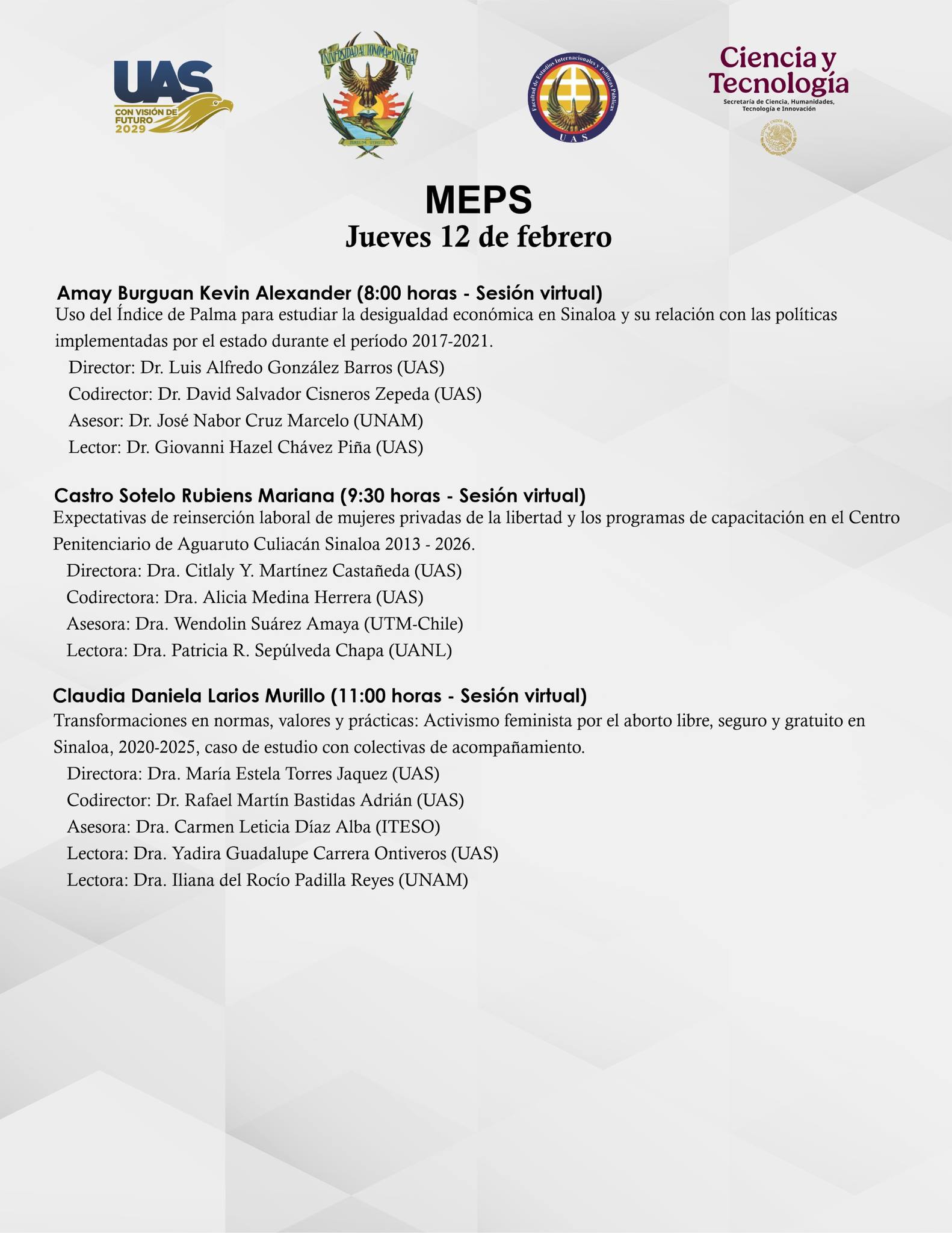 Compartimos el programa de coloquio 2026-1 de la Maestría en Estudios ...