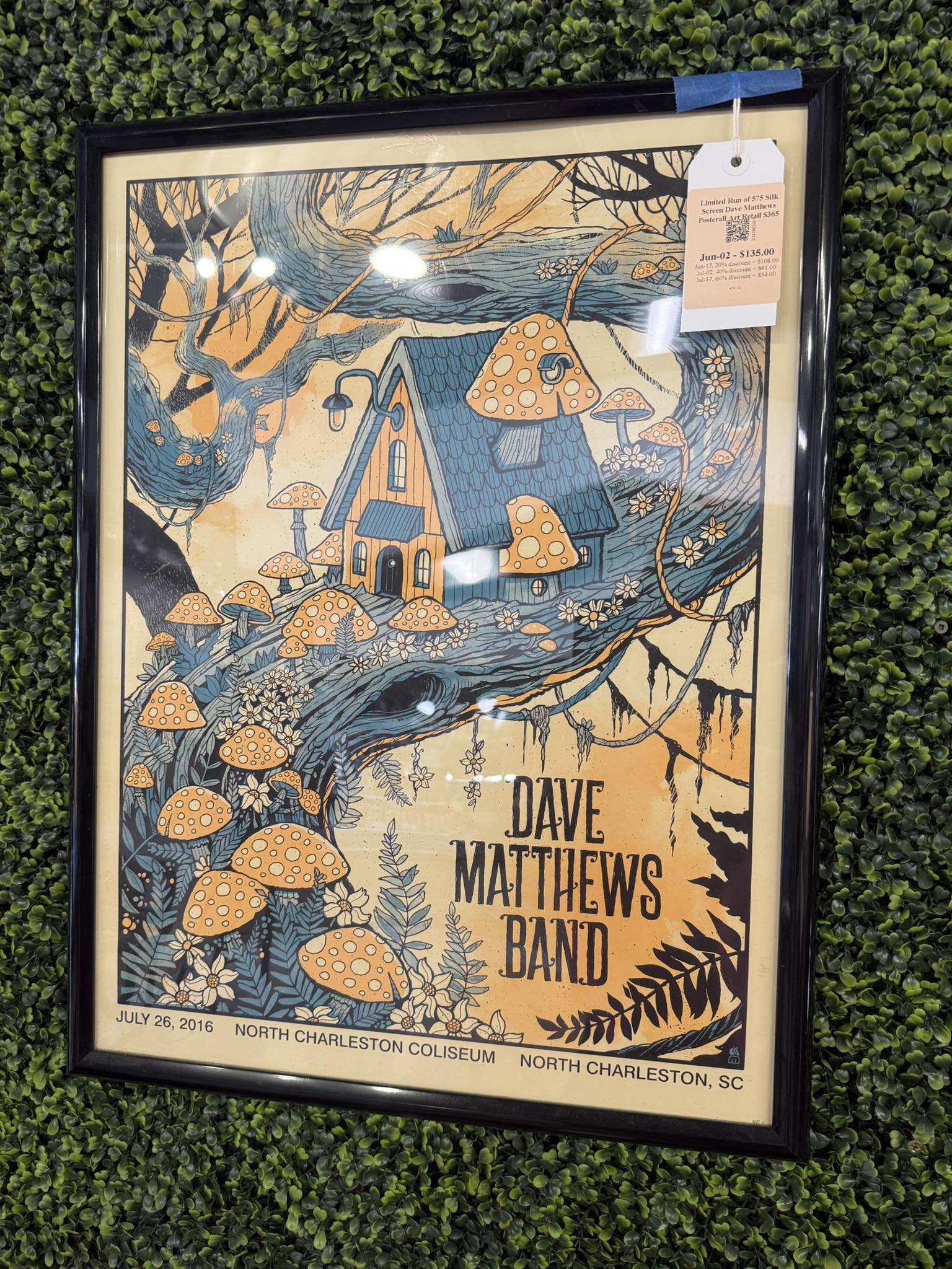 Dave Matthews Band silk screen print at Habitat Wake Restore