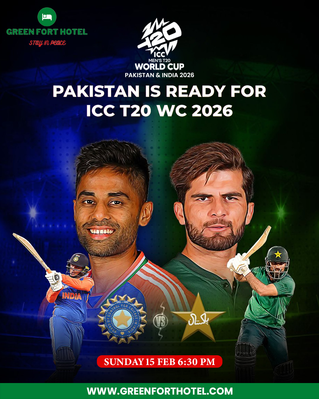 Green - The Ultimate Showdown! Pakistan 🆚 India T20 World Cup 2026 One ...