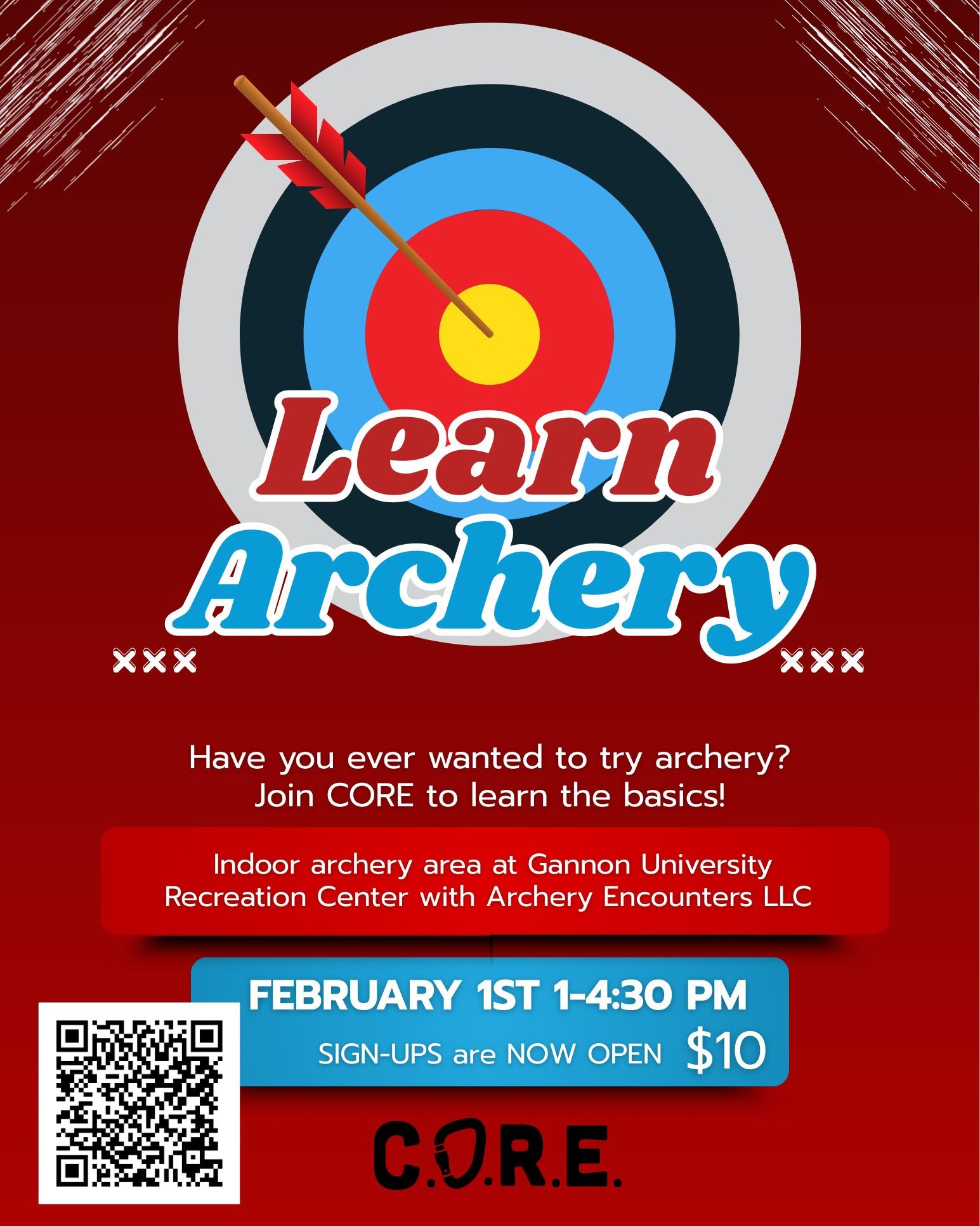 Borocampusrec - Learn archery with CORE! Sign-ups now open scan the QR ...