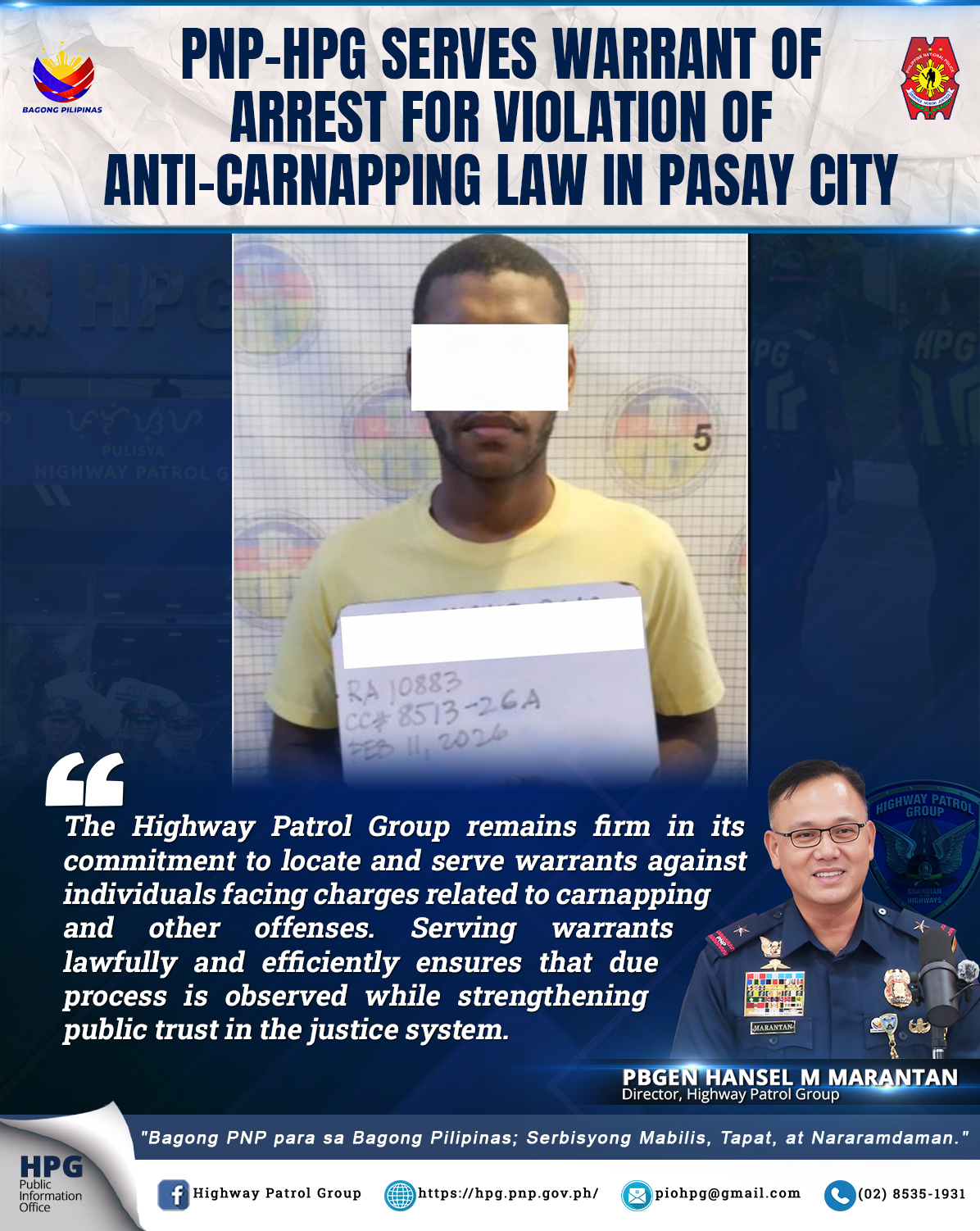 Press Release || February 13, 2026... - HIGHWAY PATROL GROUP | Facebook