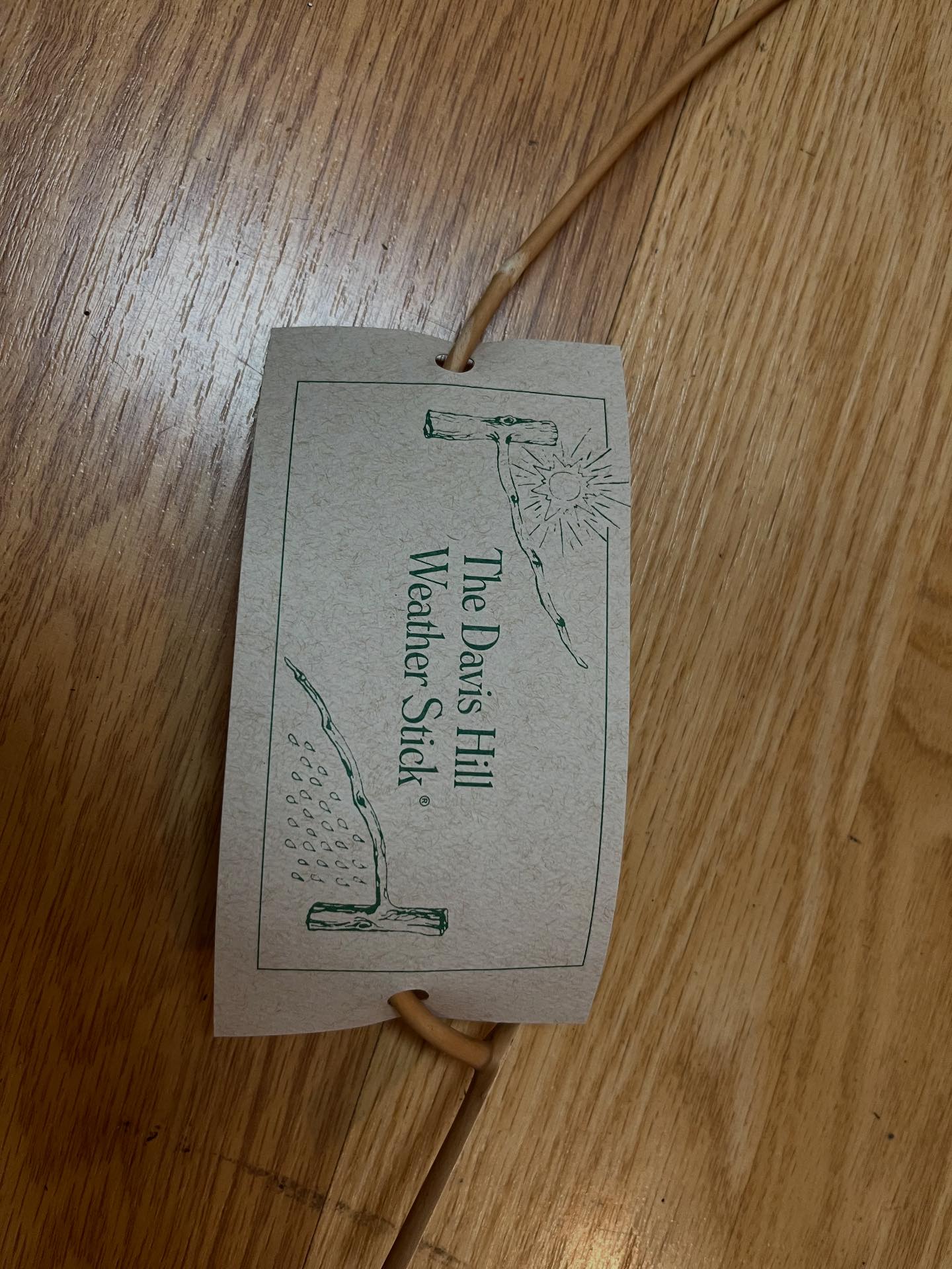 Davis Hill Weather Stick - Traditional Vermont Maple Wood Weather Predictor With Brass Mounting Nail 3 thumbnail image
