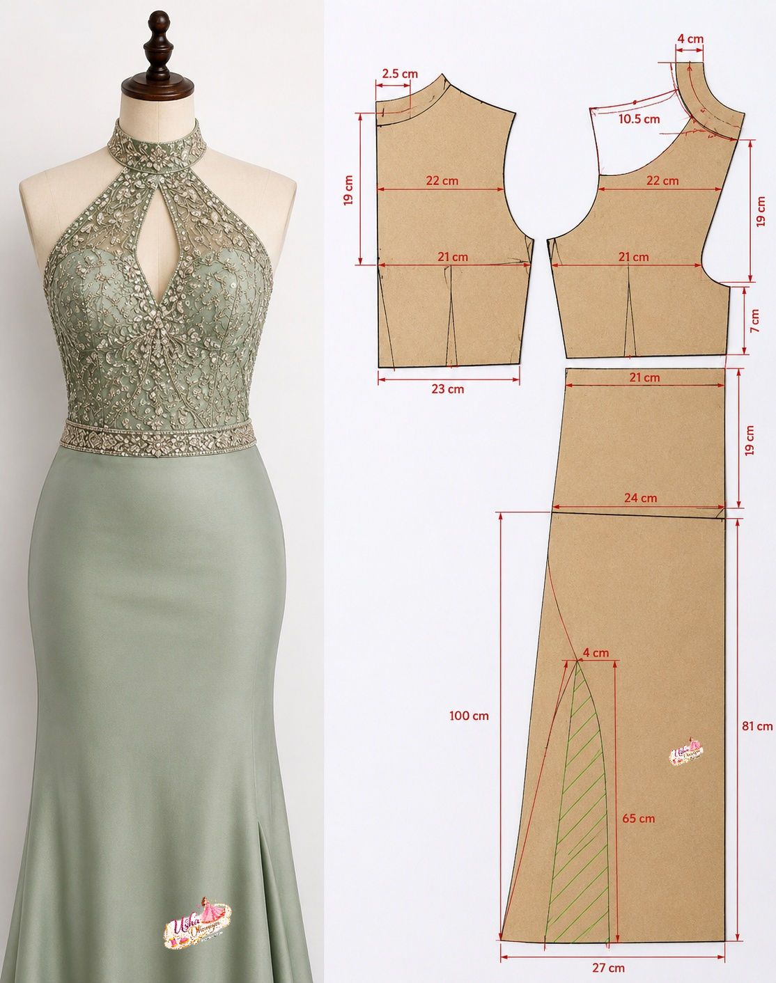 dresses k design A324 Green Print Dress Floating Through It Mini Mother's Day 2025 Size (US):2