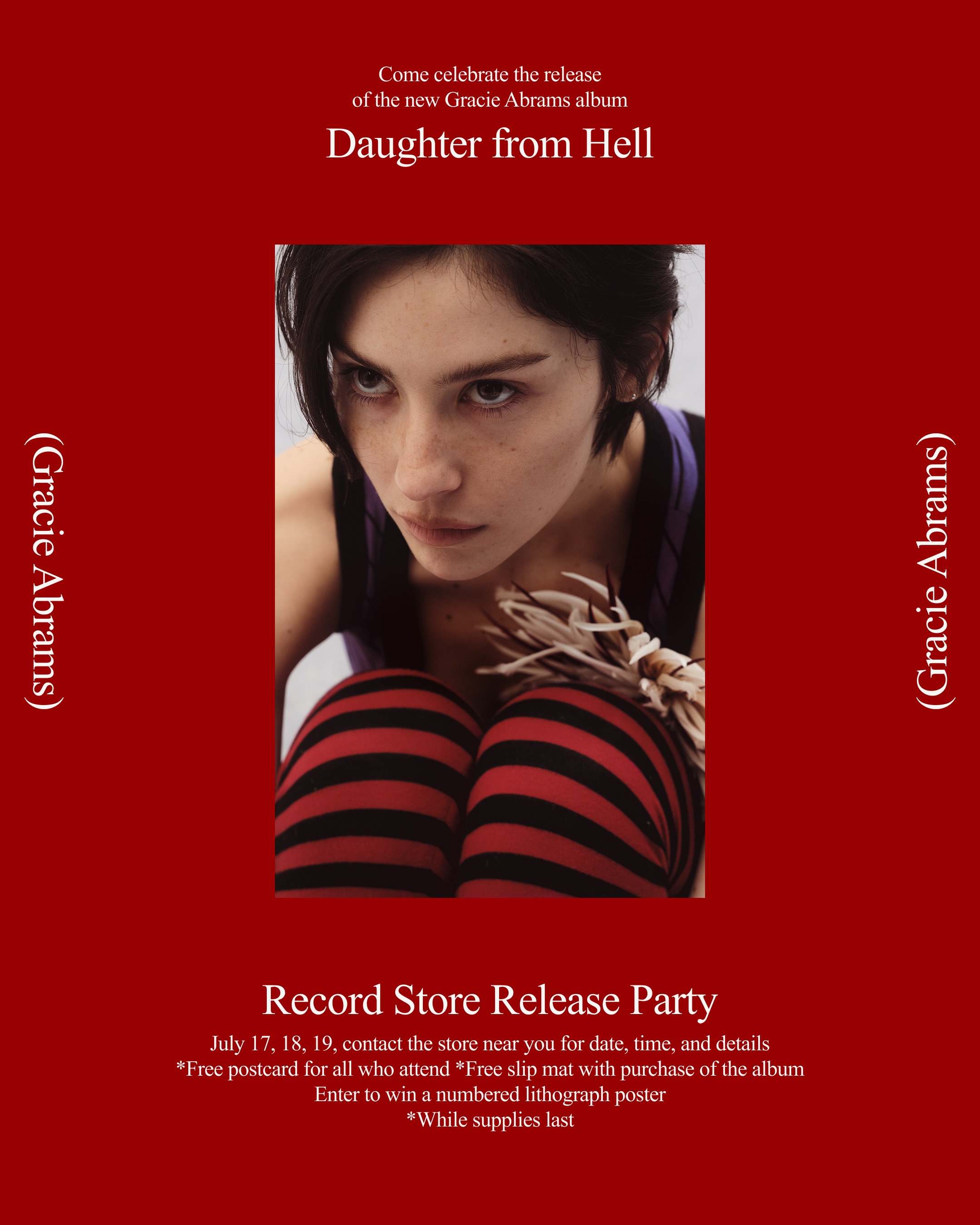 Gracie Abrams listening party ❣️ Friday, July 17th @ 7pm Gracie