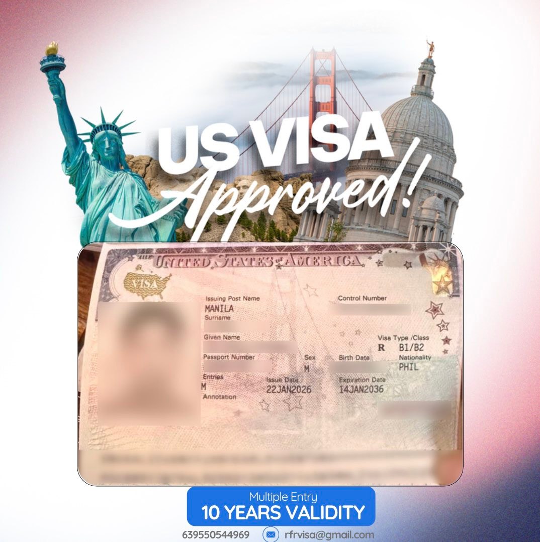 10-year US Tourist Visa, MULTIPLE... - RFR Visa Services | Facebook