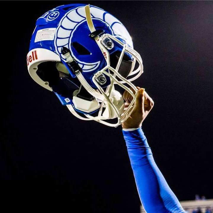 del rio rams football helmet LA Riddell SpeedFlex Authentic field designs EPHS Eagles vs Del Rio