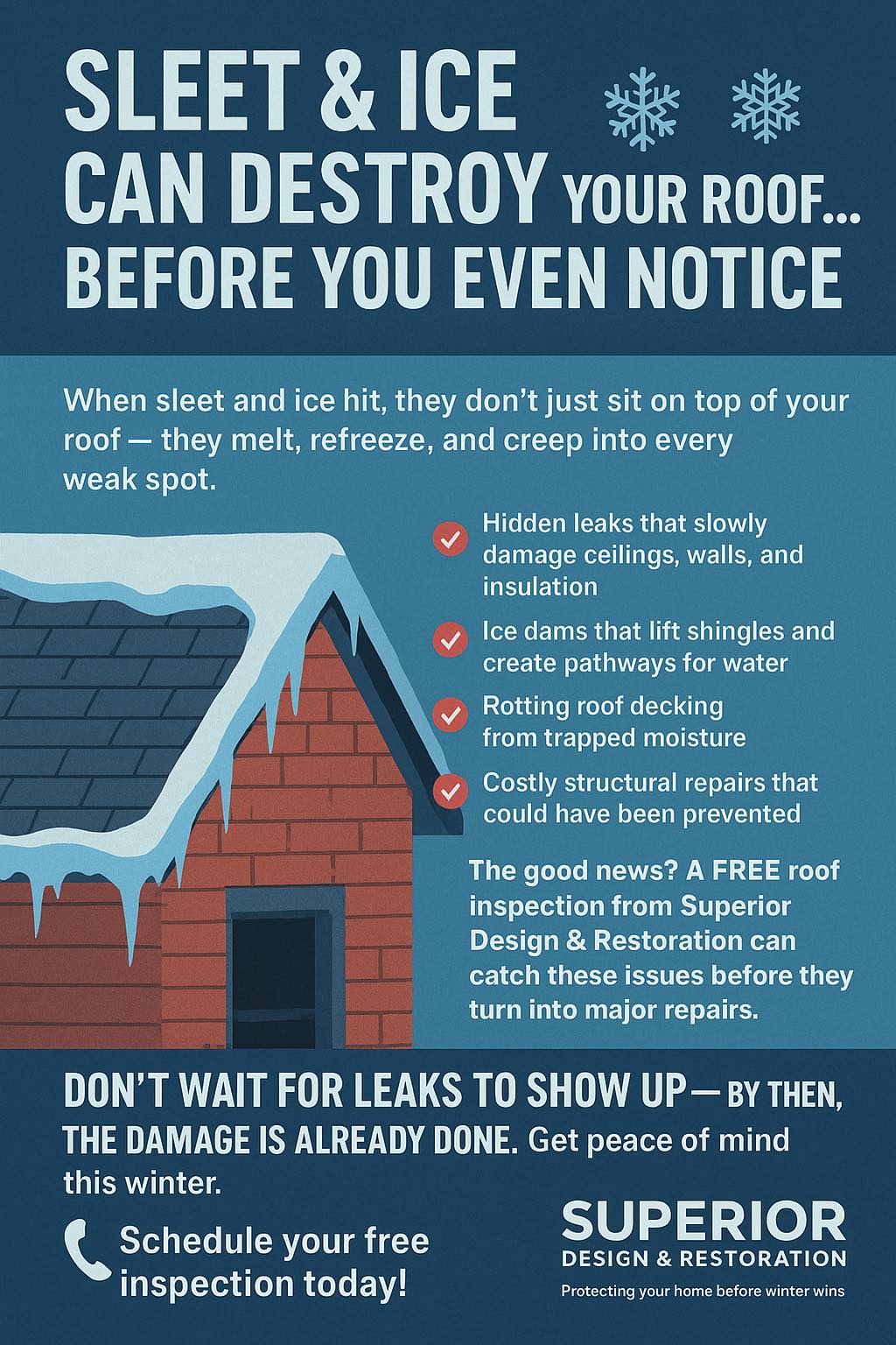 Superior - ️ Sleet & Ice Can Destroy Your Roof… Before You Even Notice ...