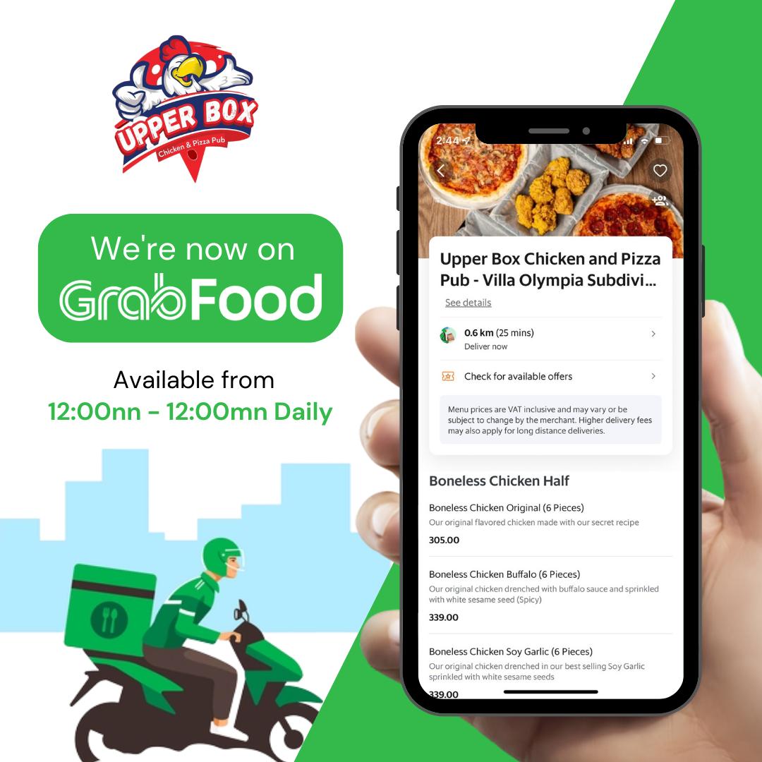 We are now available on... - Upper Box Chicken and Pizza Pub