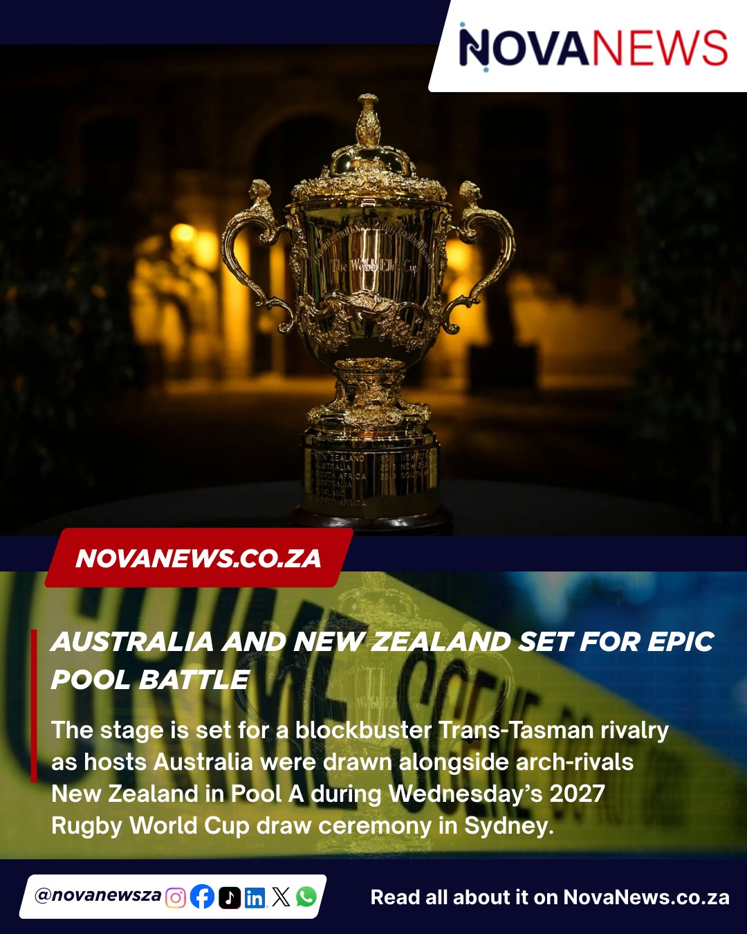 TygerBurger - RWC 2027 draw delivers Trans-Tasman thriller... | Facebook