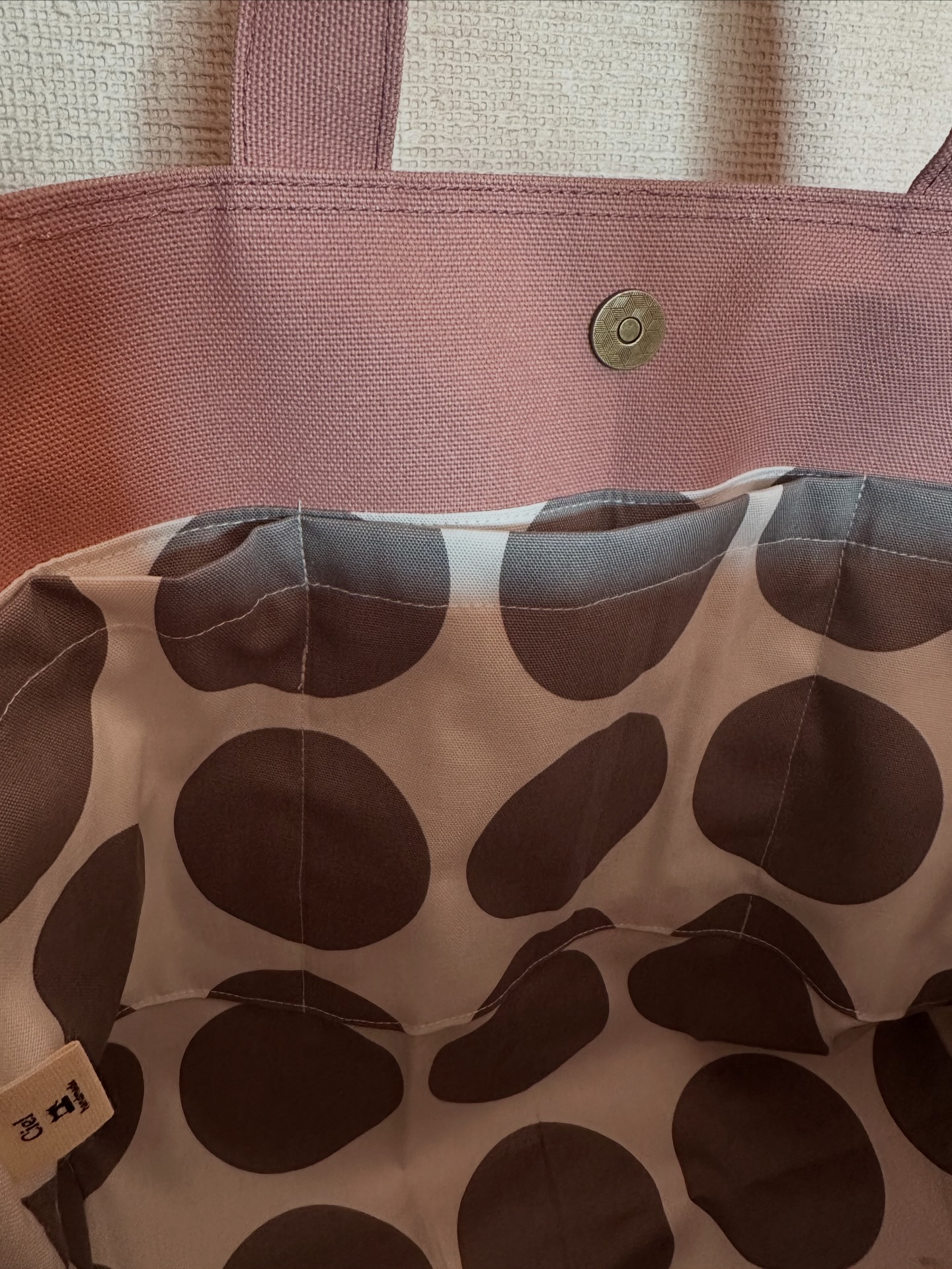 order bag * 8号帆布のフリルトートバッグ スモーキーコーラル L size