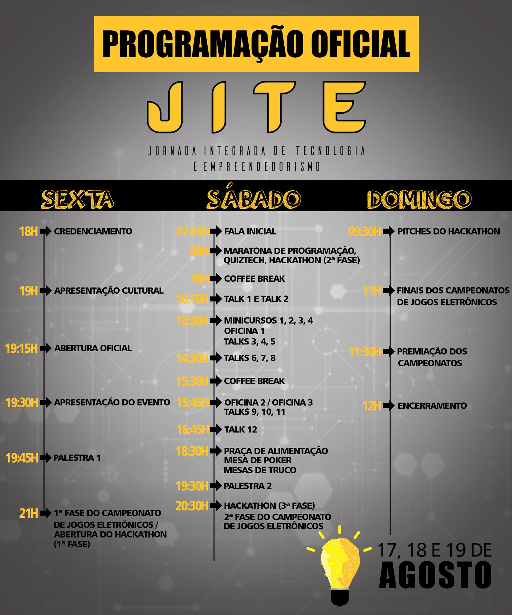 JITE - Acompanhe a programação do JITE2018 👇🏼👇🏼👇🏼 | Facebook
