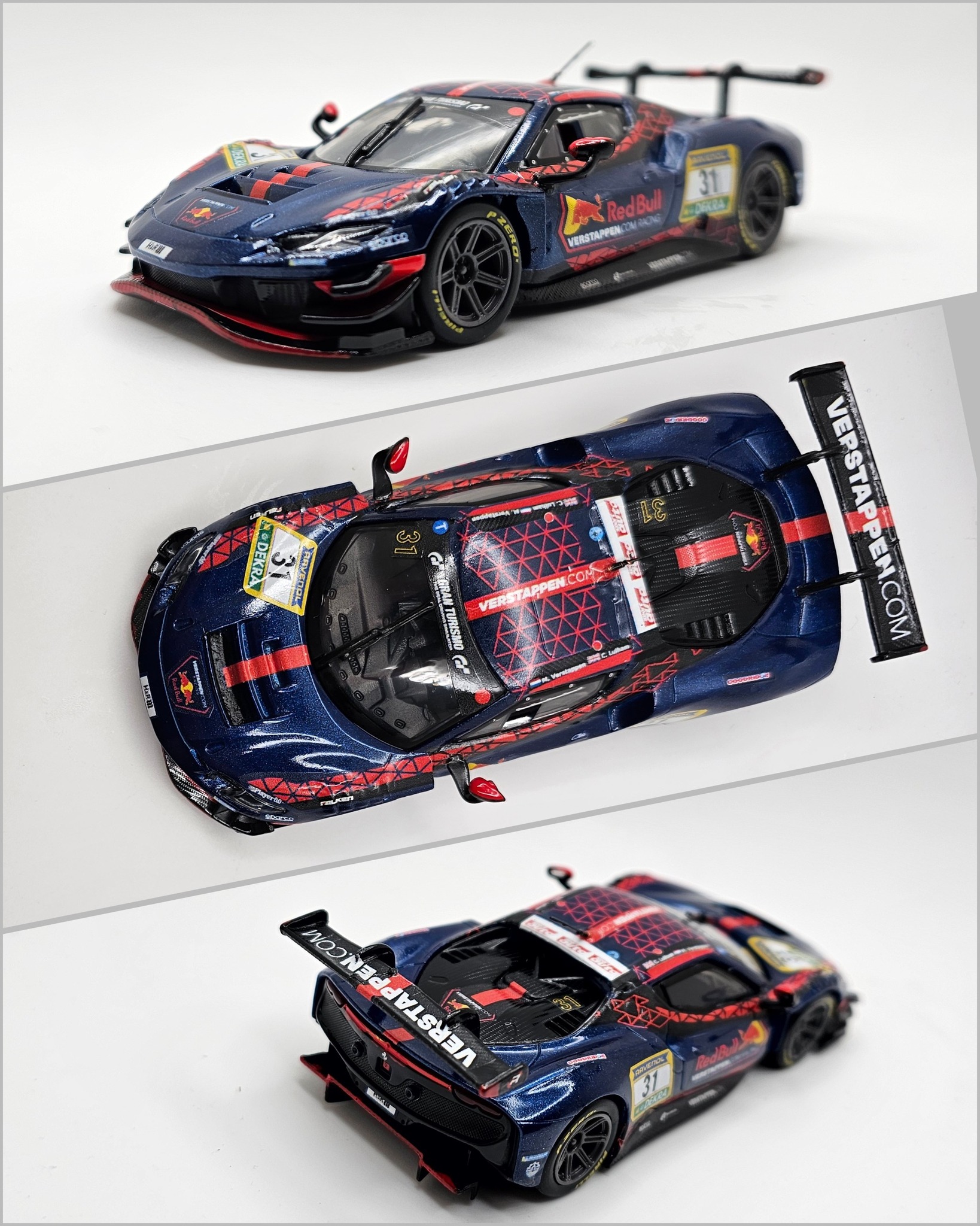 Custom decaled 1/43 Scale Ferrari 296 GT that Max Verstappen and