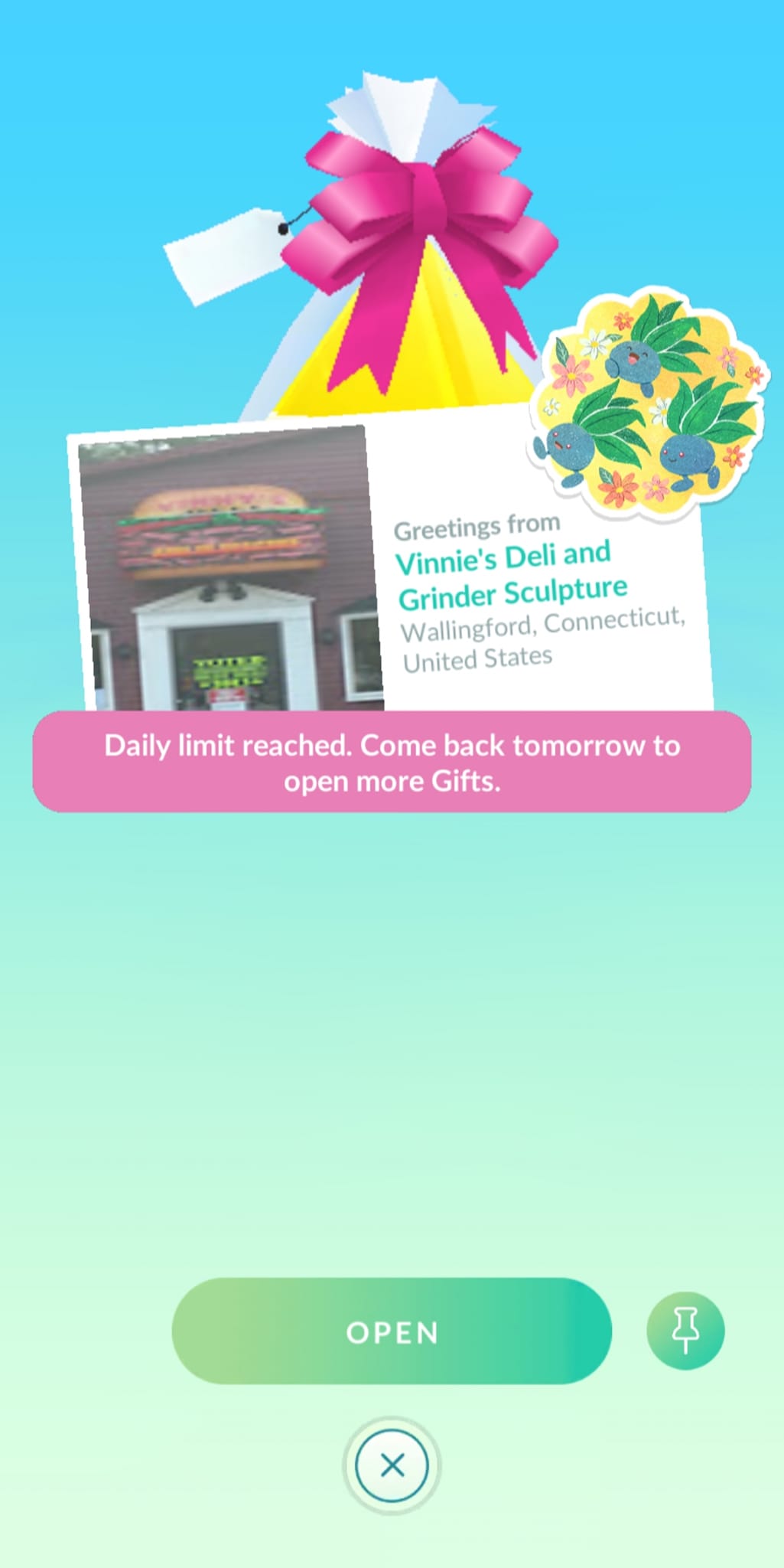 Gift opening limit for 70 friends?