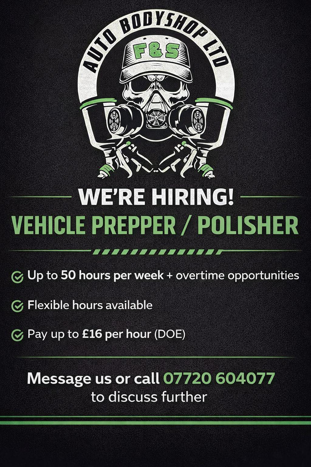 🚗 WE’RE HIRING – VEHICLE PREPPER /... - F&S Auto Bodyshop | Facebook