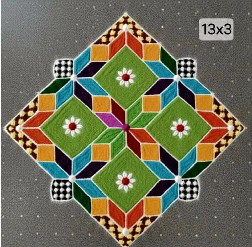 Simple Border rangoli design ️ #readyrangoli #viralreel #dailyrangoli # ...