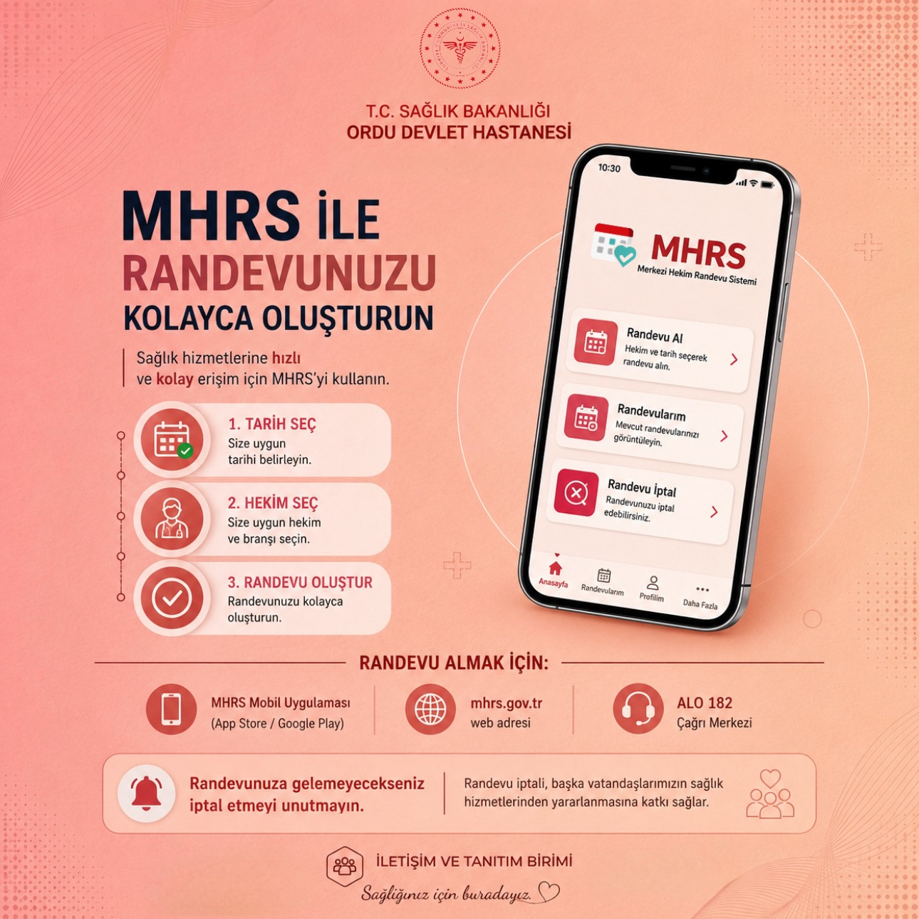 📱 MHRS ile randevunuzu kolayca oluşturabilirsiniz. Merkezi Hekim Rande