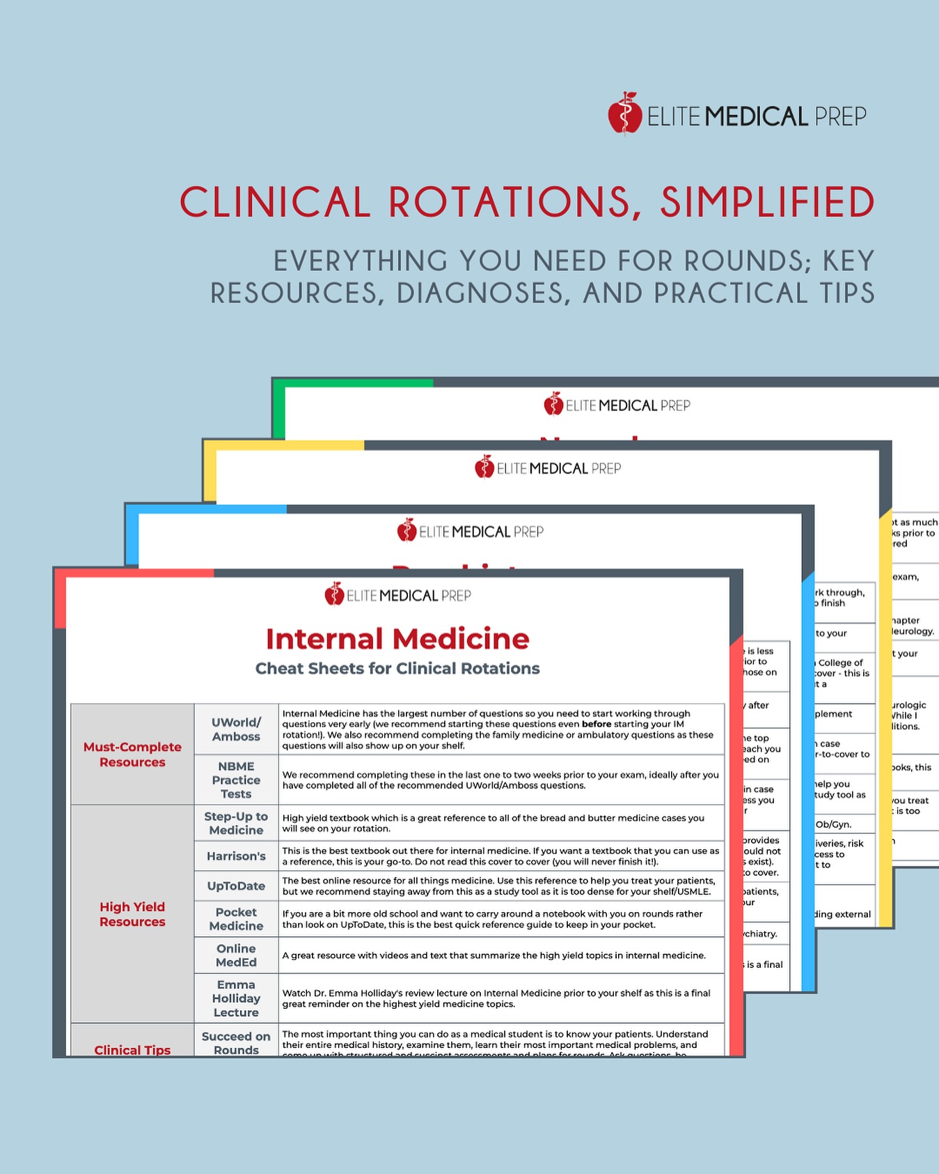 Elite - Clinical rotations, simplified. High-yield cheat sheets with ...