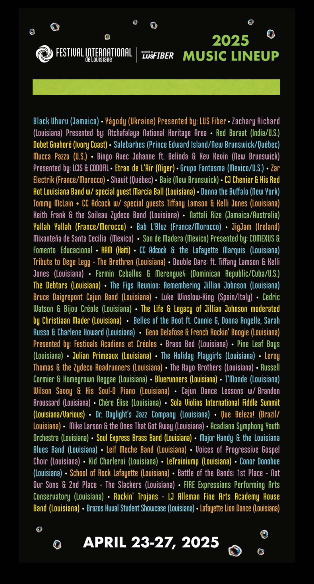 Dr. - Have you seen the Festival International de Louisiane music ...