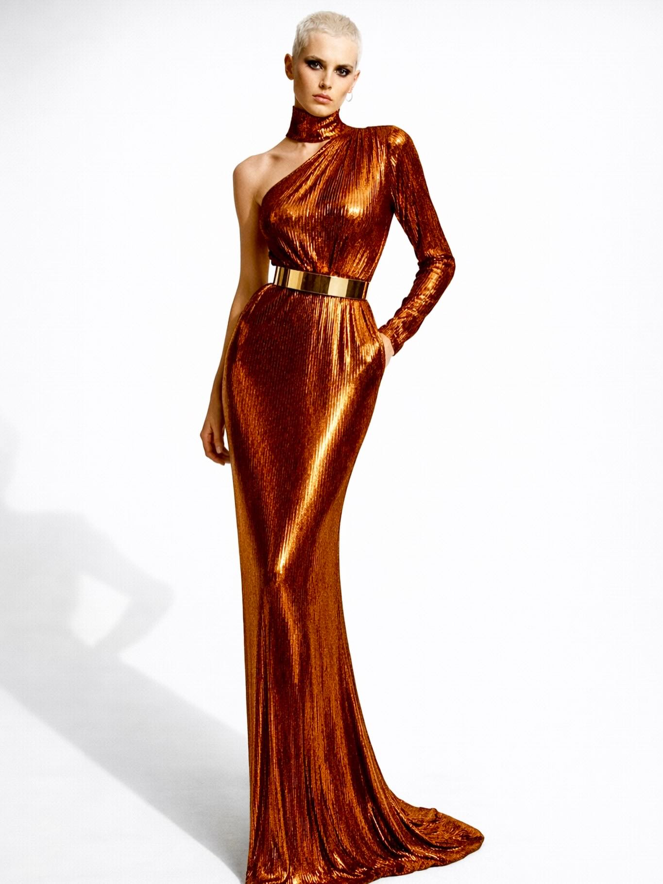 copper gold dress mood in liquid light🖤 #fashion #editorial #modernluxury #eveningwear #sholokhov women's party