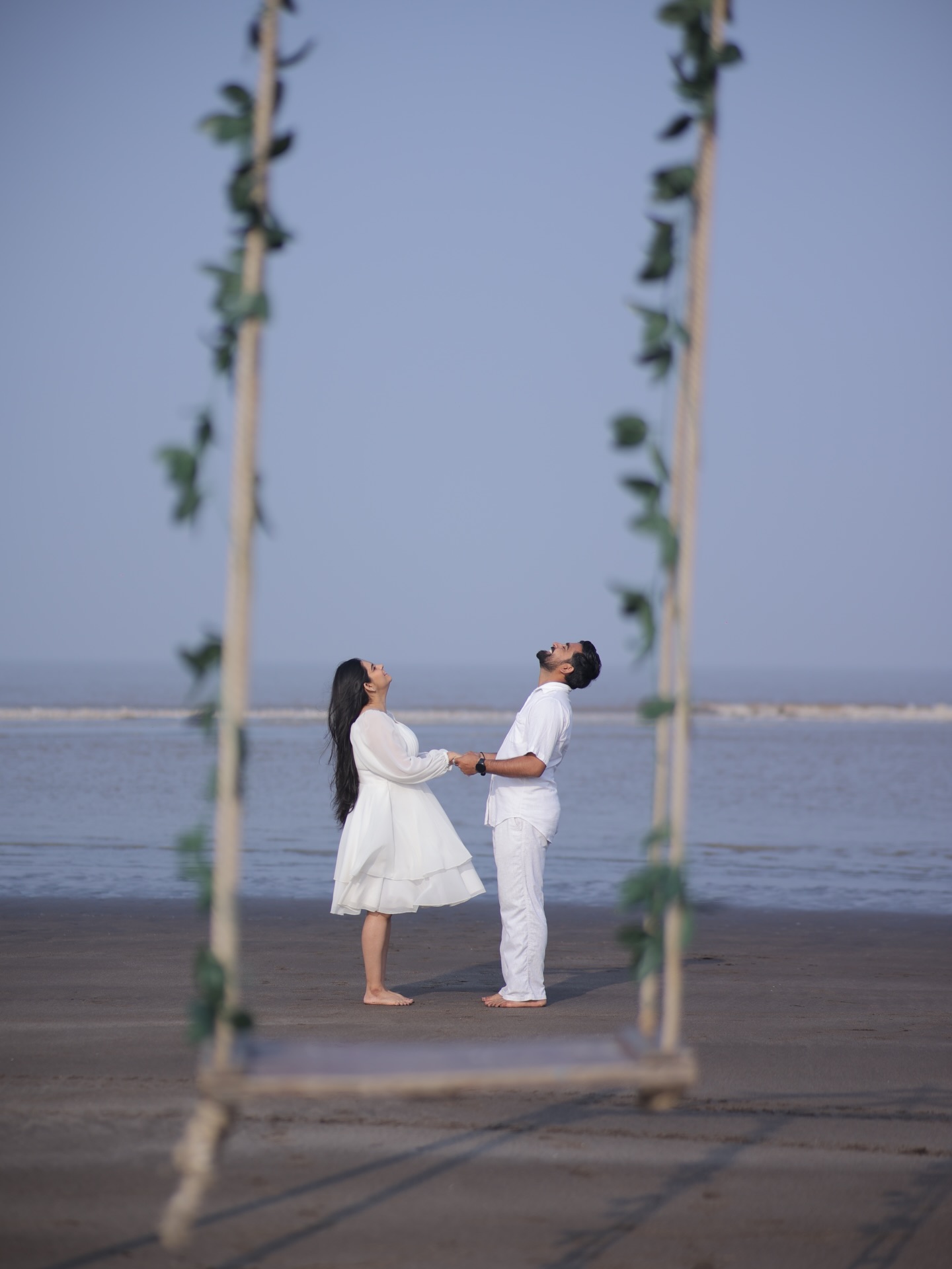 white dress beach couple photoshoot Sometimes love needs no grand pose… just two hearts, a quiet beach, and one perfect moment ❤️ At Pixocity, every pre-wedding shoot is designed to capture real emotions, dreamy locations, and cinematic EH-Rated Electrical Protection How to Wear a Color::#4-Deep Lilac