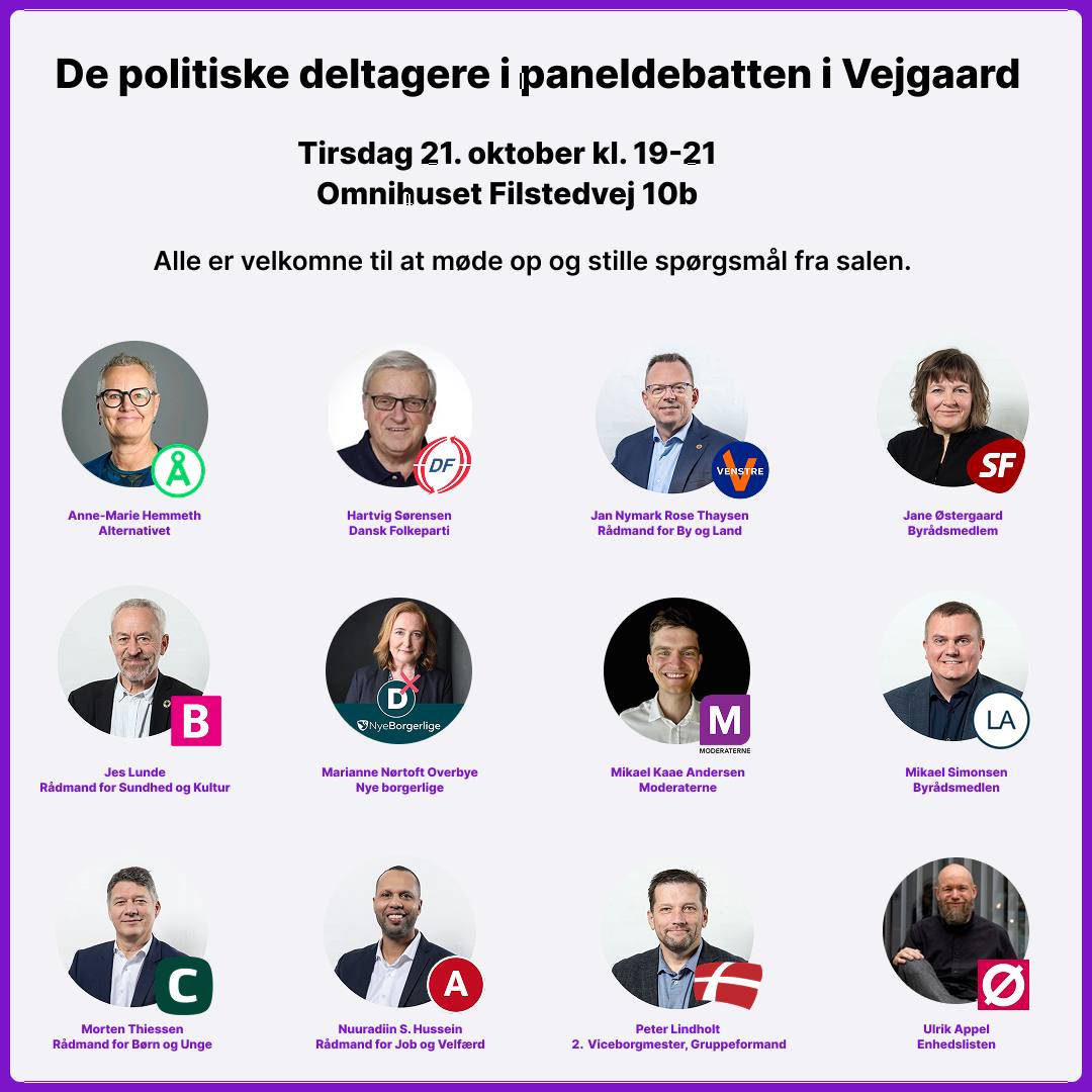 Vejgaard - Husk paneldebat nu på tirsdag den 21. i Vejgaard. Endnu en ...