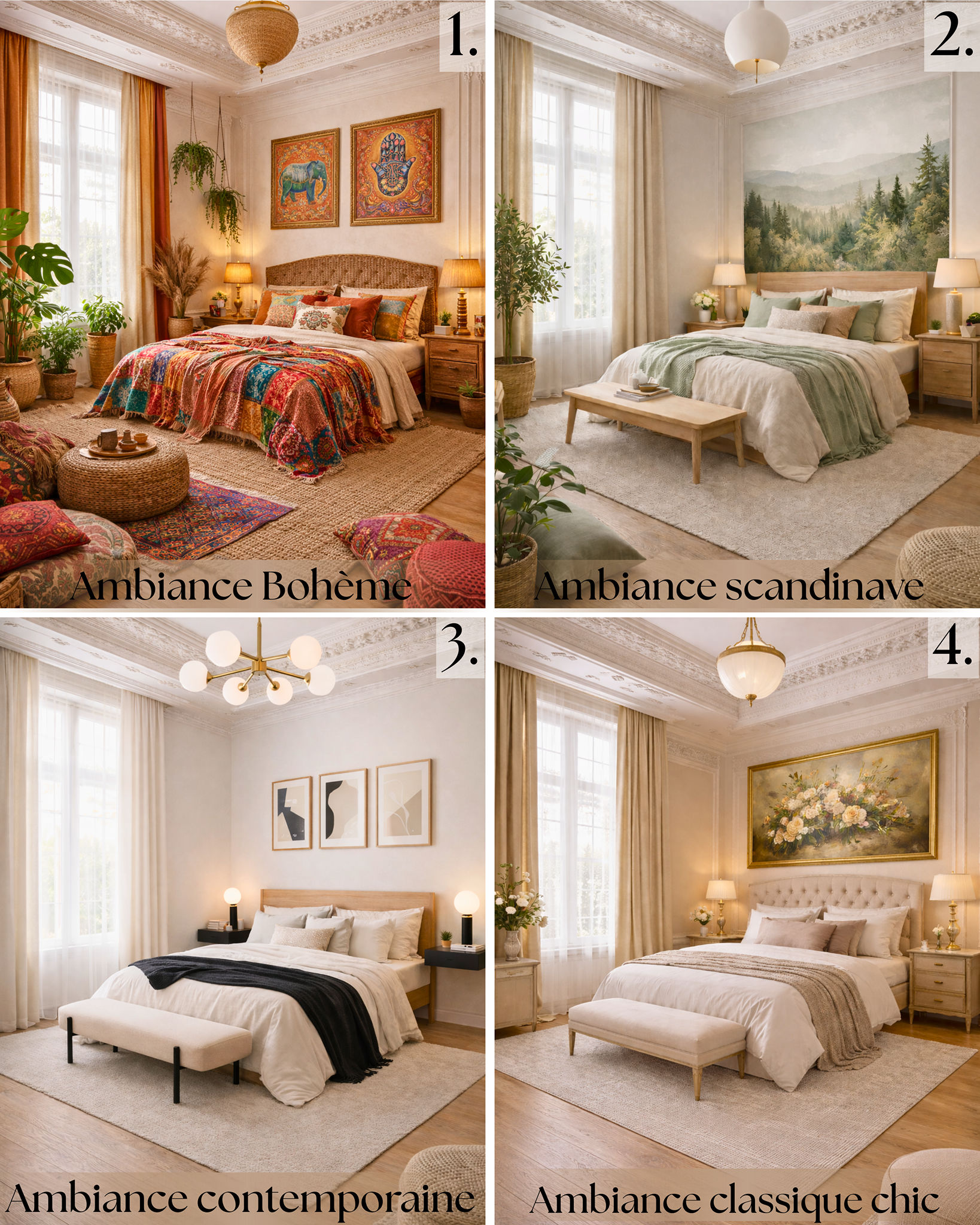 Marie Vacher - Même chambre, mêmes moulures… 4 ambiances... | Facebook