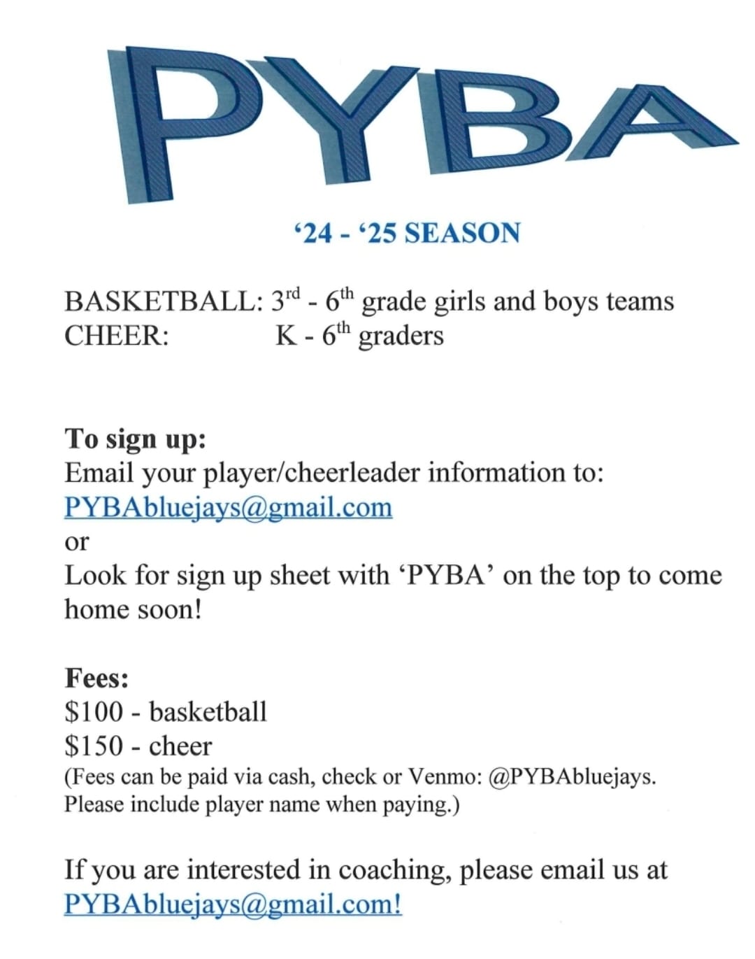 PYBA Pegram Youth Basketball Association | Pegram TN