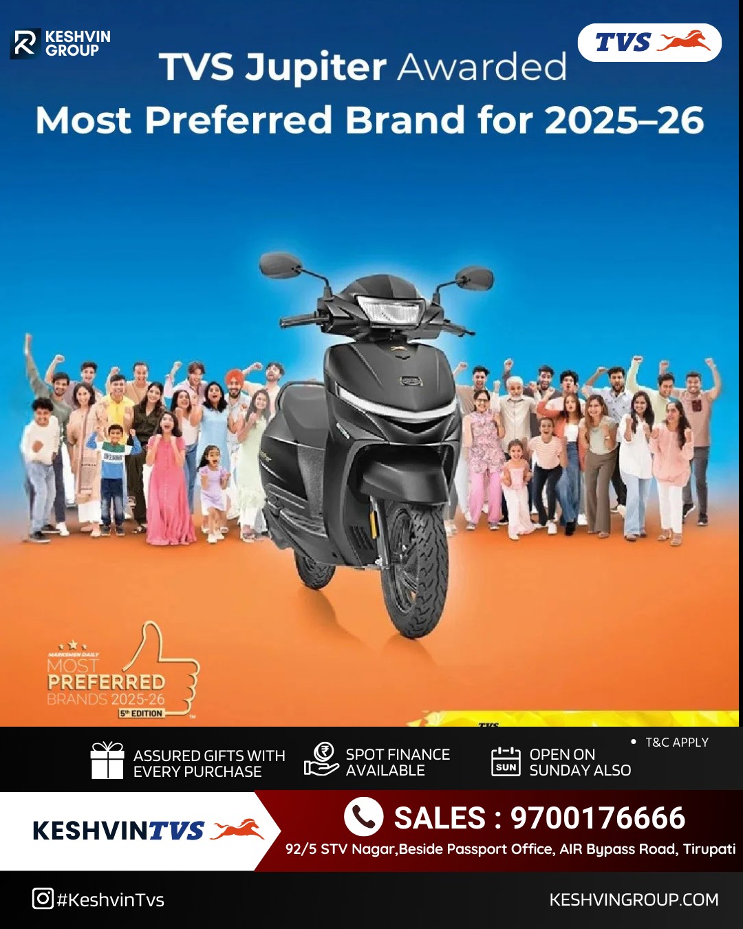 Keshvin - We’re proud to share that TVS Jupiter has been named the ...