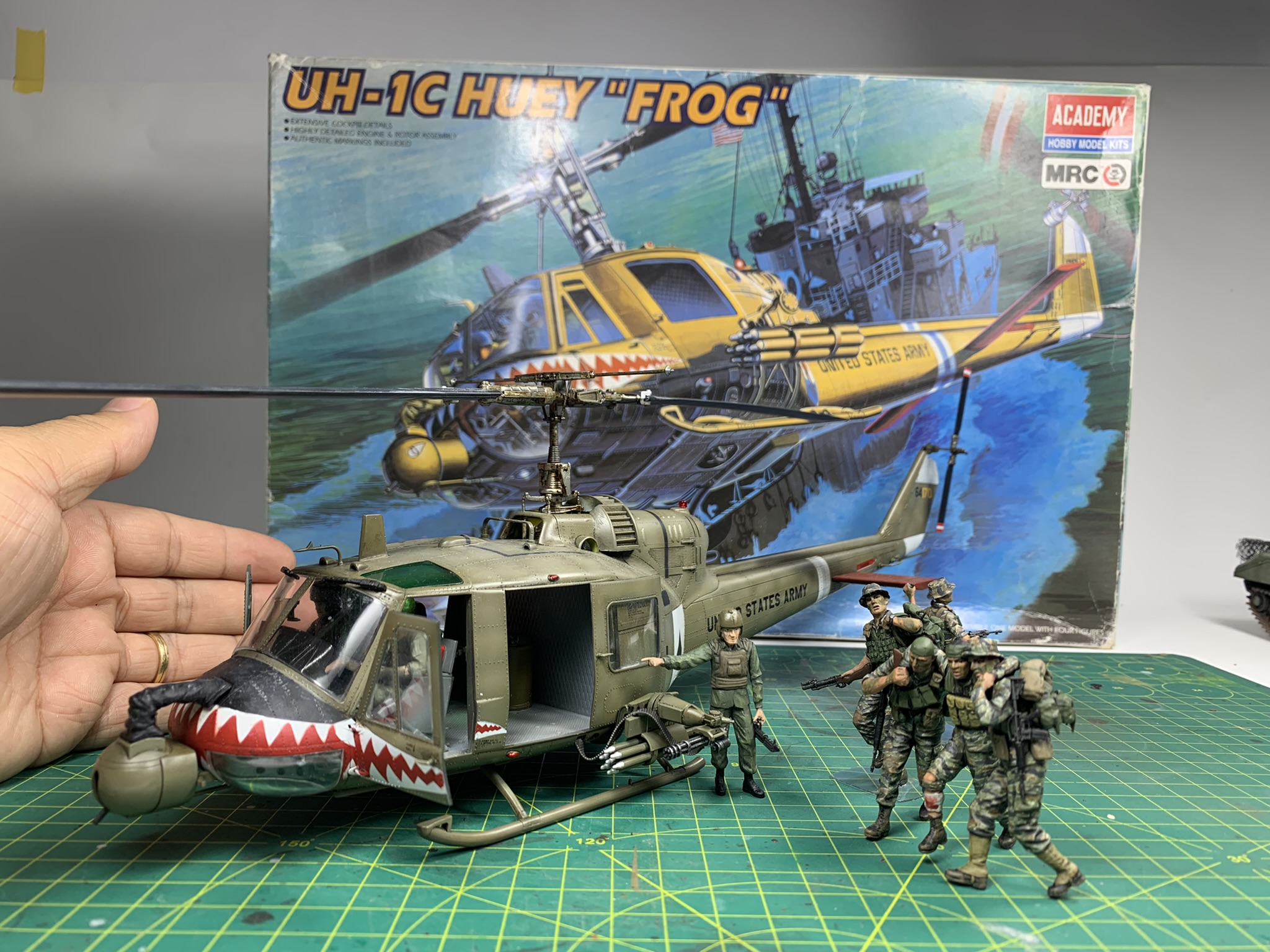 Vintage 1/18 scale UH-1 Huey model from 21st Century Toys