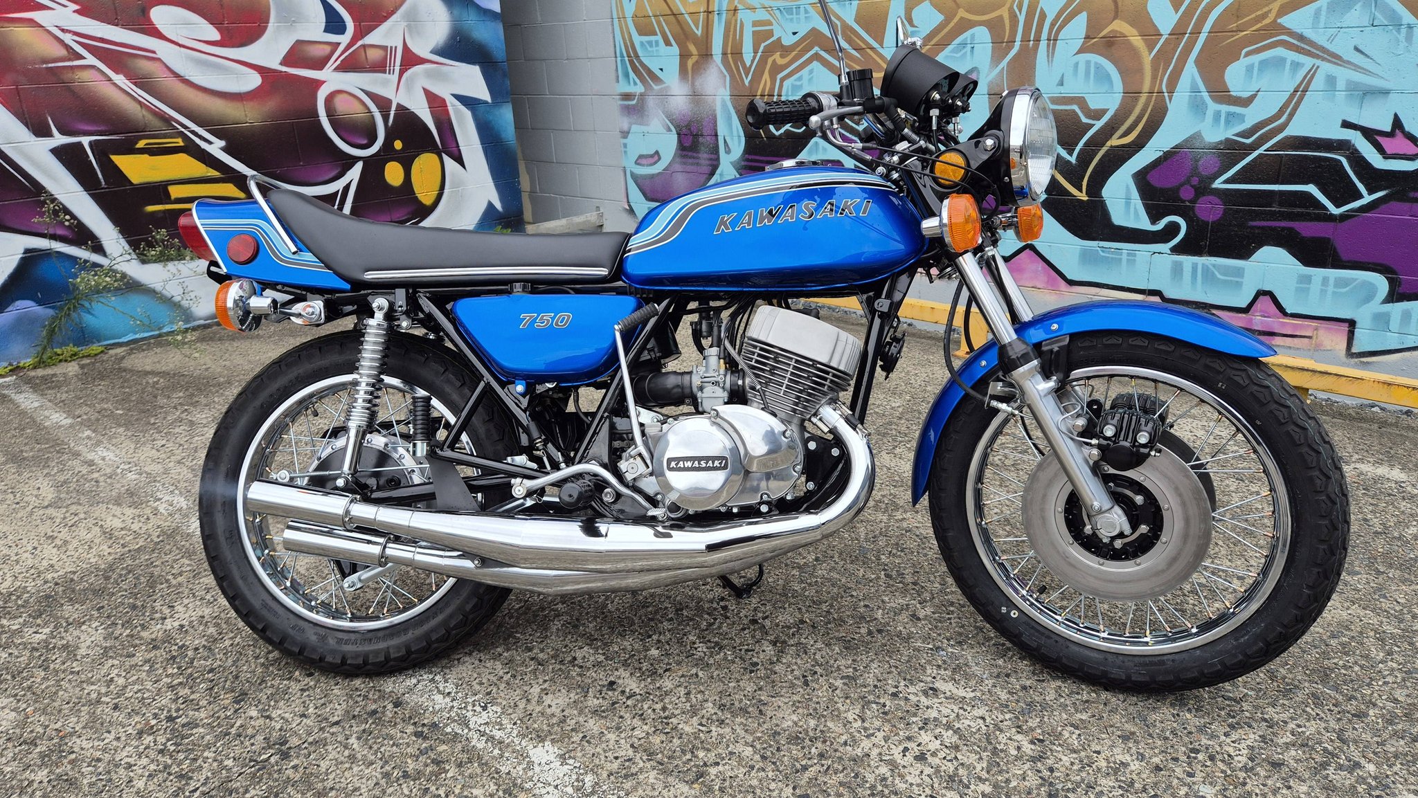 1974 Kawasaki H2 750 with Fast by Gast performance build for sale