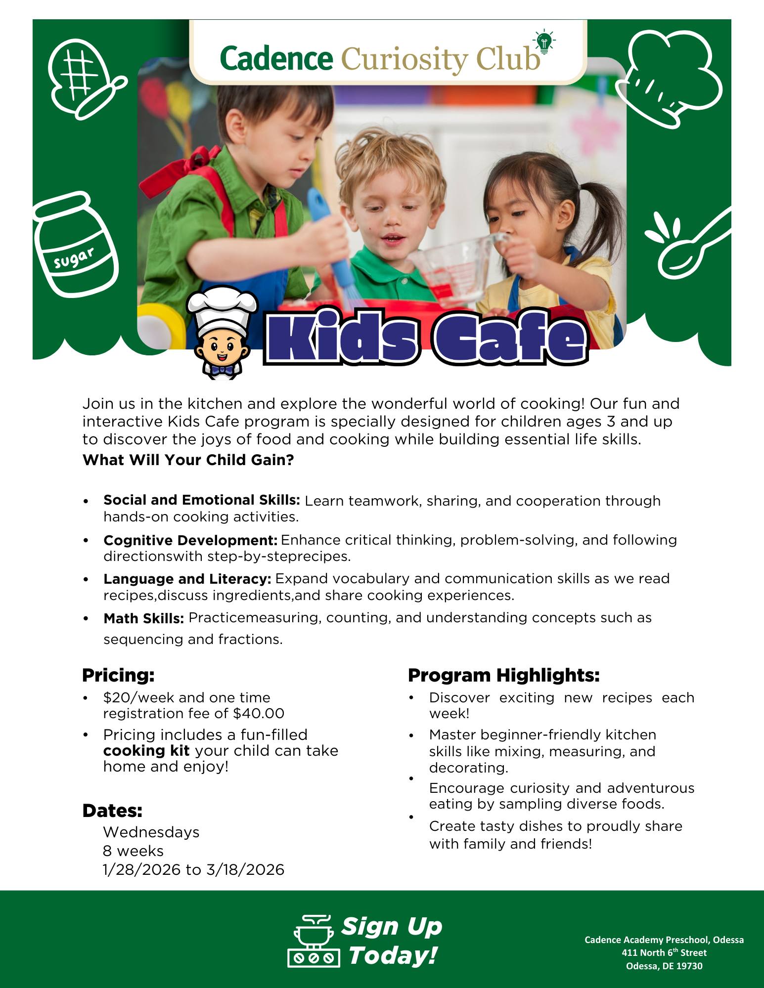 Cadence - 👩🏽‍🍳🍓 Kids Café is Coming! 🍓👨🏽‍🍳 We’re bringing learning into ...