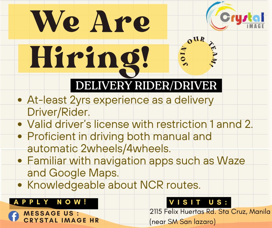 Delivery Riders / Drivers / Messenger - JOB HIRING | WE ARE HIRING ...