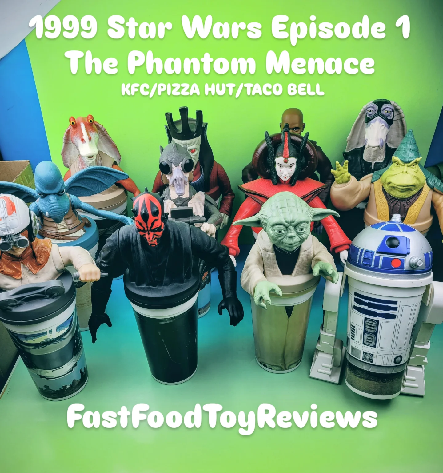 Star Wars cup topper collectibles from KFC and Pizza Hut