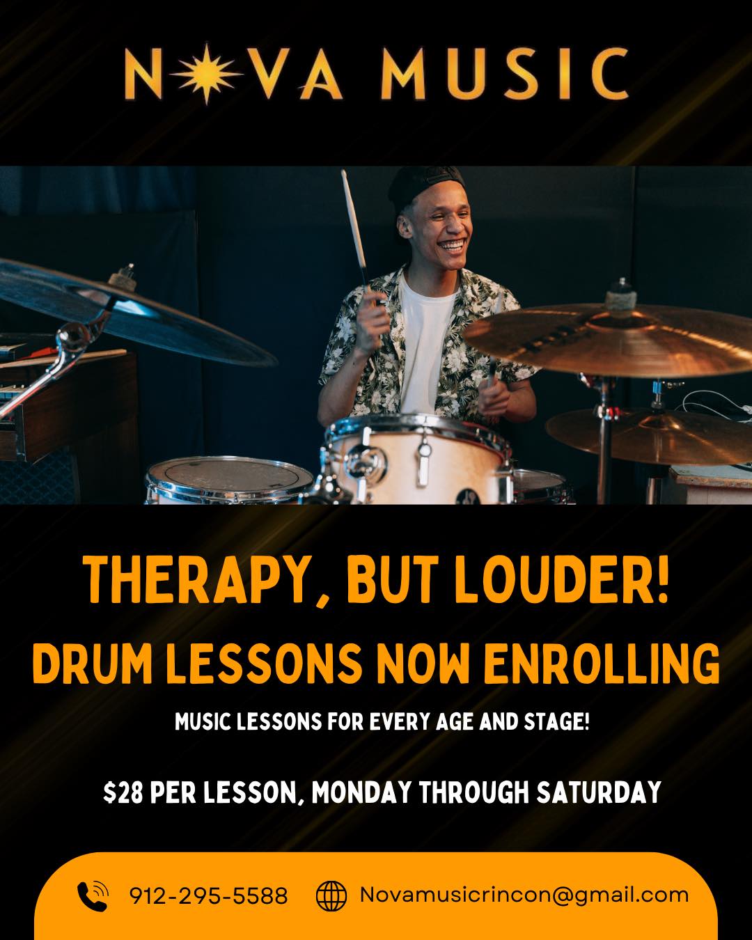 Nova Music - 🥁 Drum lessons that make noise for a reason.... | Facebook