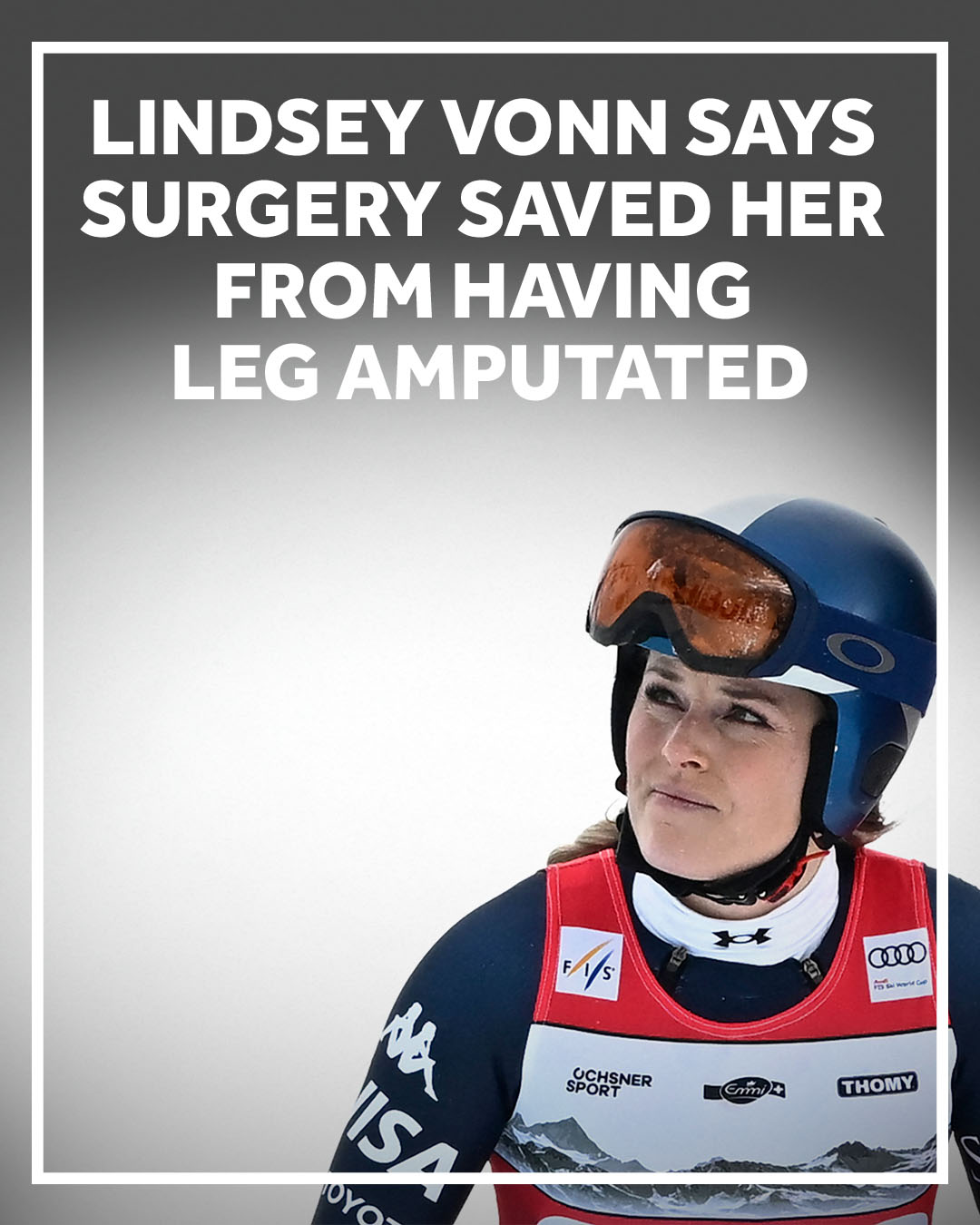 WYFF - Skier Lindsey Vonn says she nearly lost her left leg following a ...