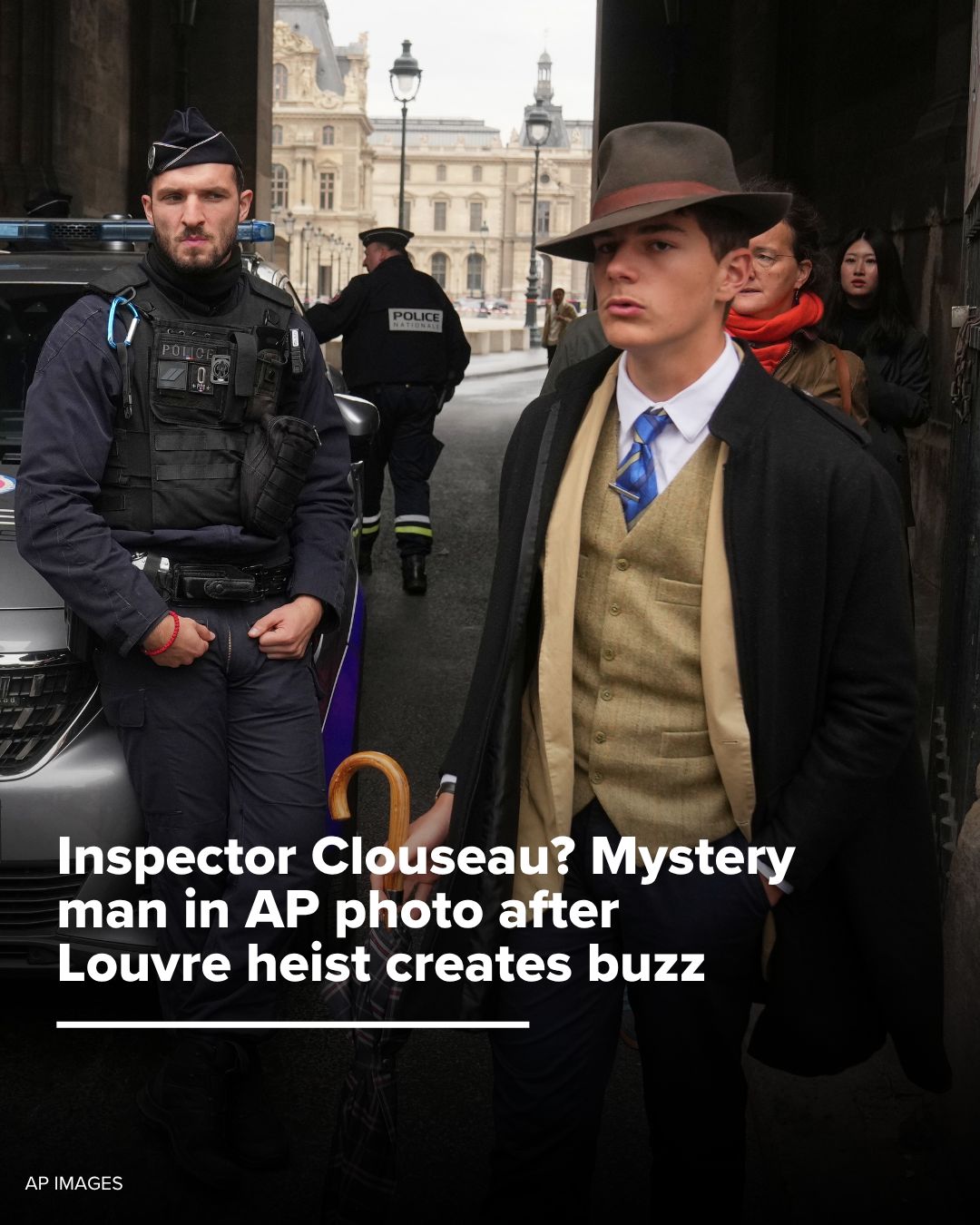 In his photo showing French police officers, Thibault Camus also